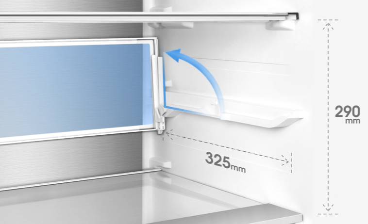 TCL C387BF Refrigerator Foldable and Reversible Glass Shelf
