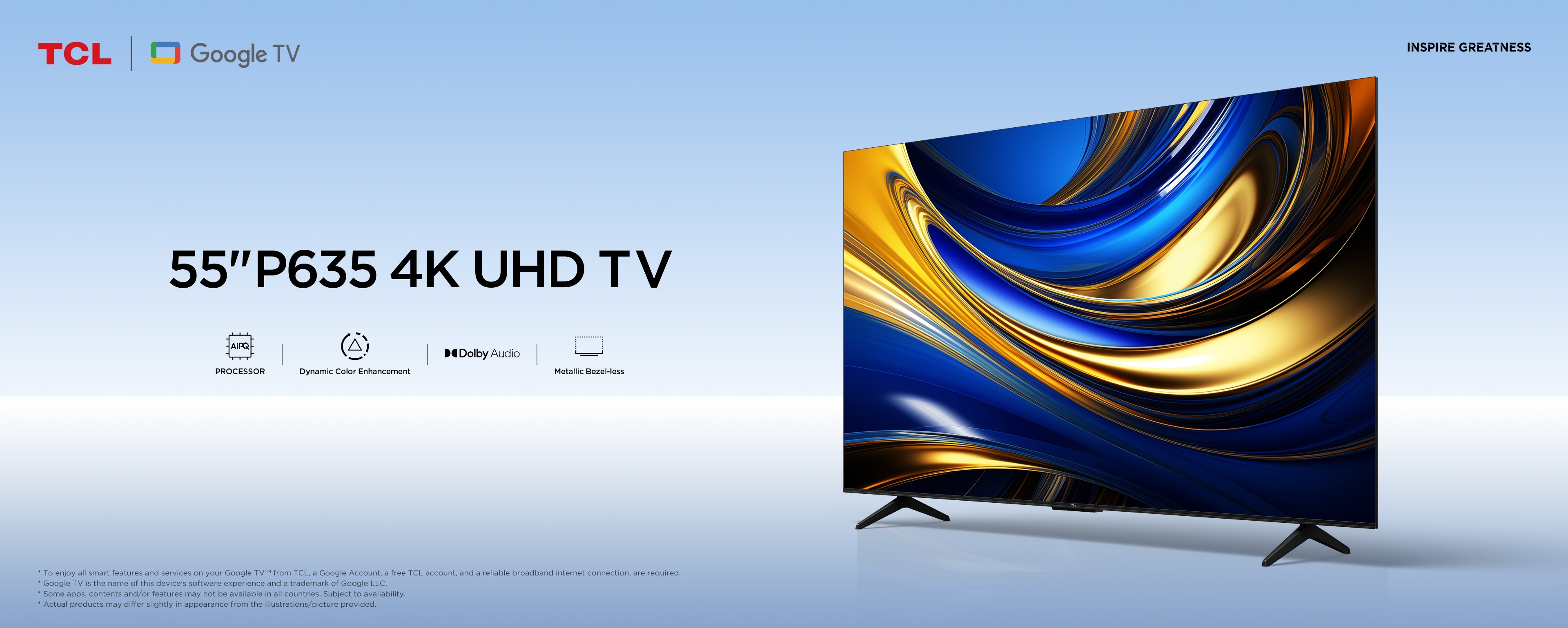 TCL P635 4K UHD Google TV banner