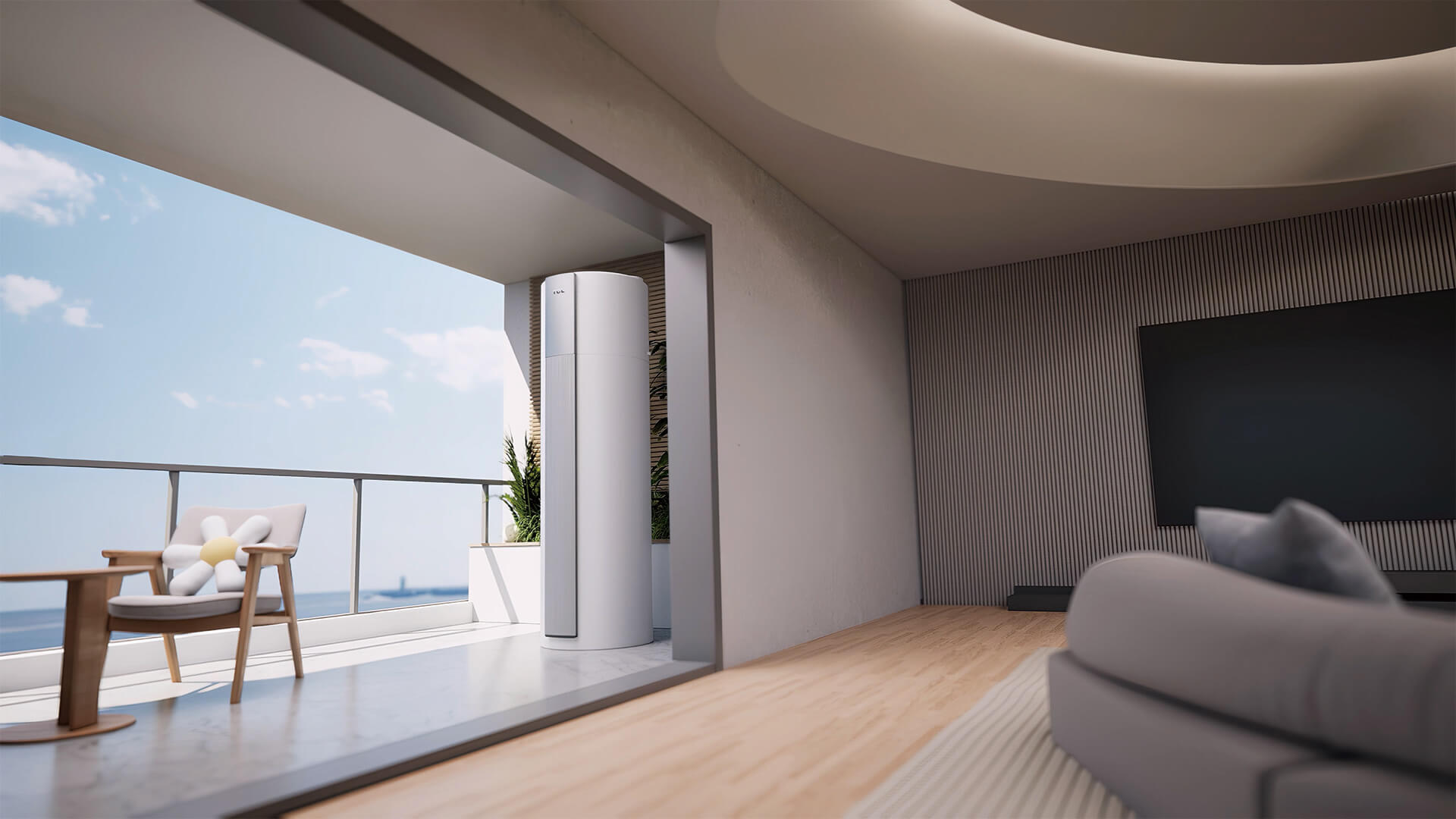 TCL R290 water heater with outdoor installation