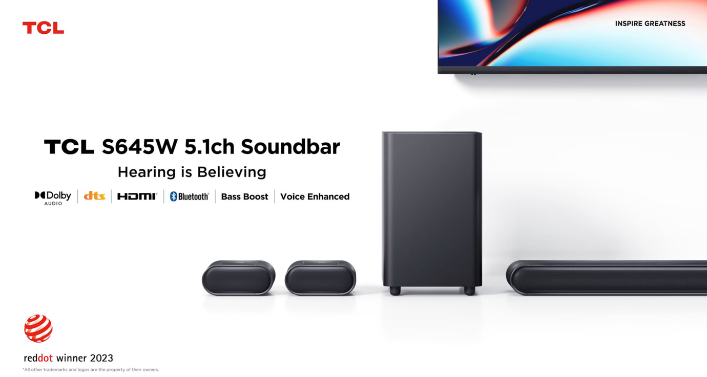 TCL Wins 2023 Red Dot Award for TCL S6 Series Home Theatre Soundbar