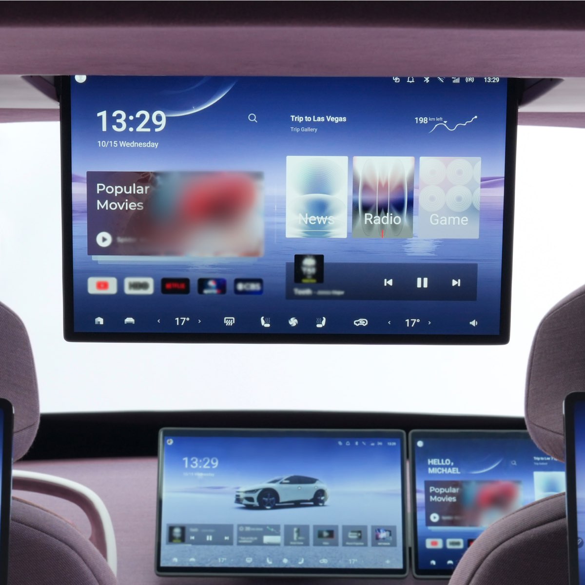 4) 17.3" Ceiling Display