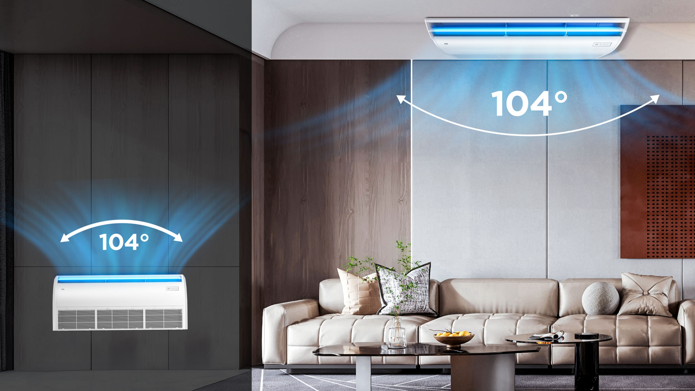 TCL Ceiling & Floor 104° Wide Range of Air Flow