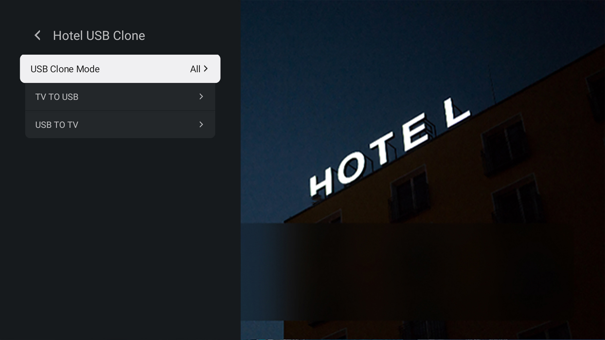 TCL G60K 4K HDR TV with Hotel USB Clone