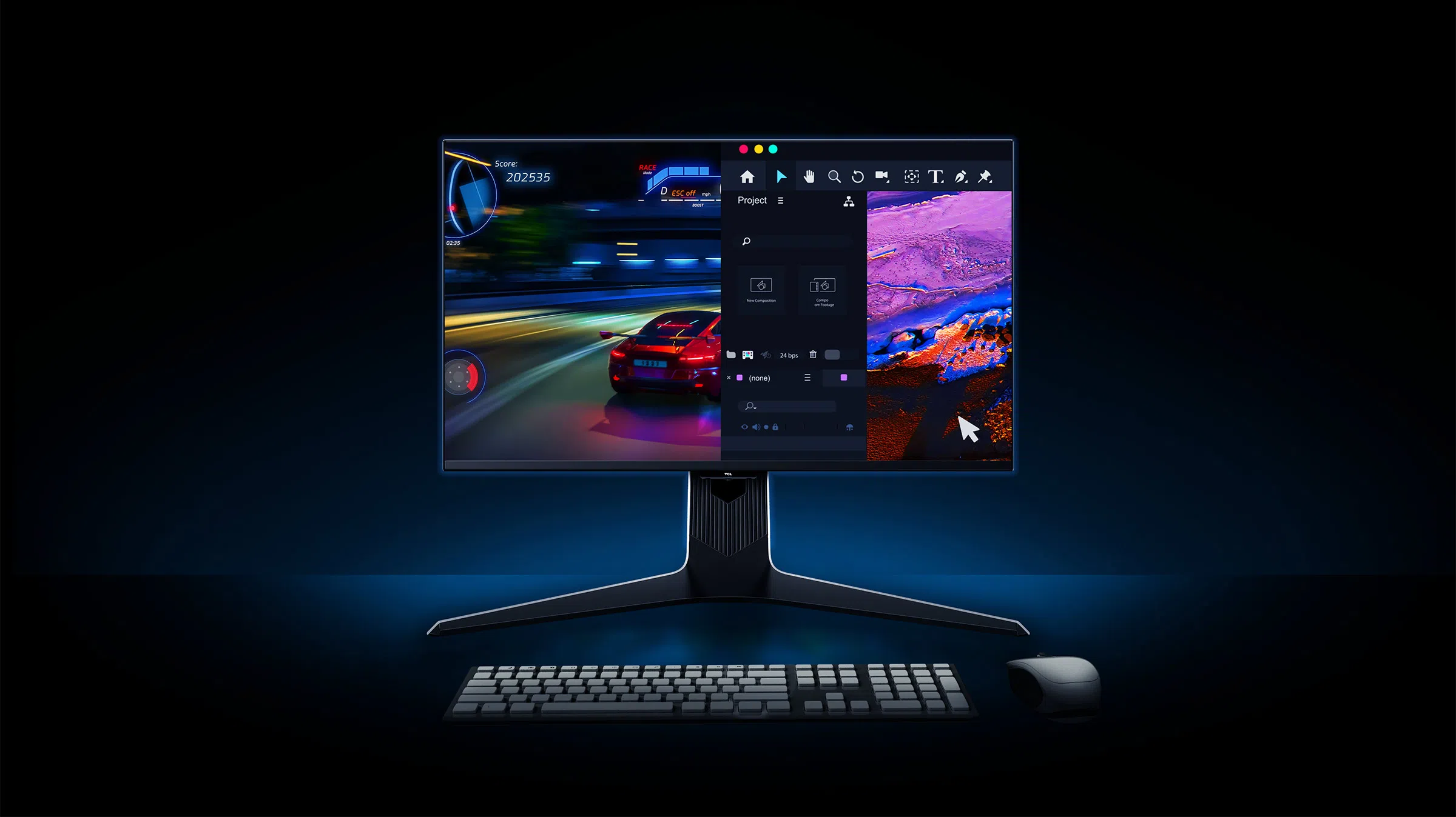 מסך מחשב גיימינג 27 אינץ' 27R73Q Mini Led מבית TCL