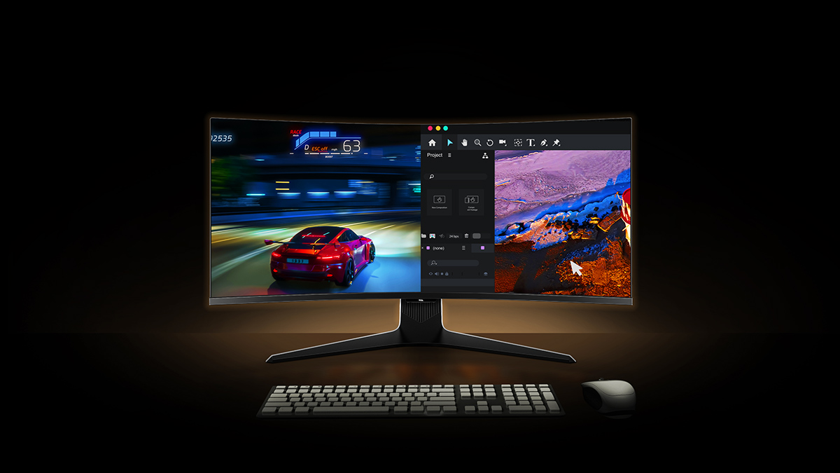 TCL 34R83Q Monitor Screens from multiple tasks 