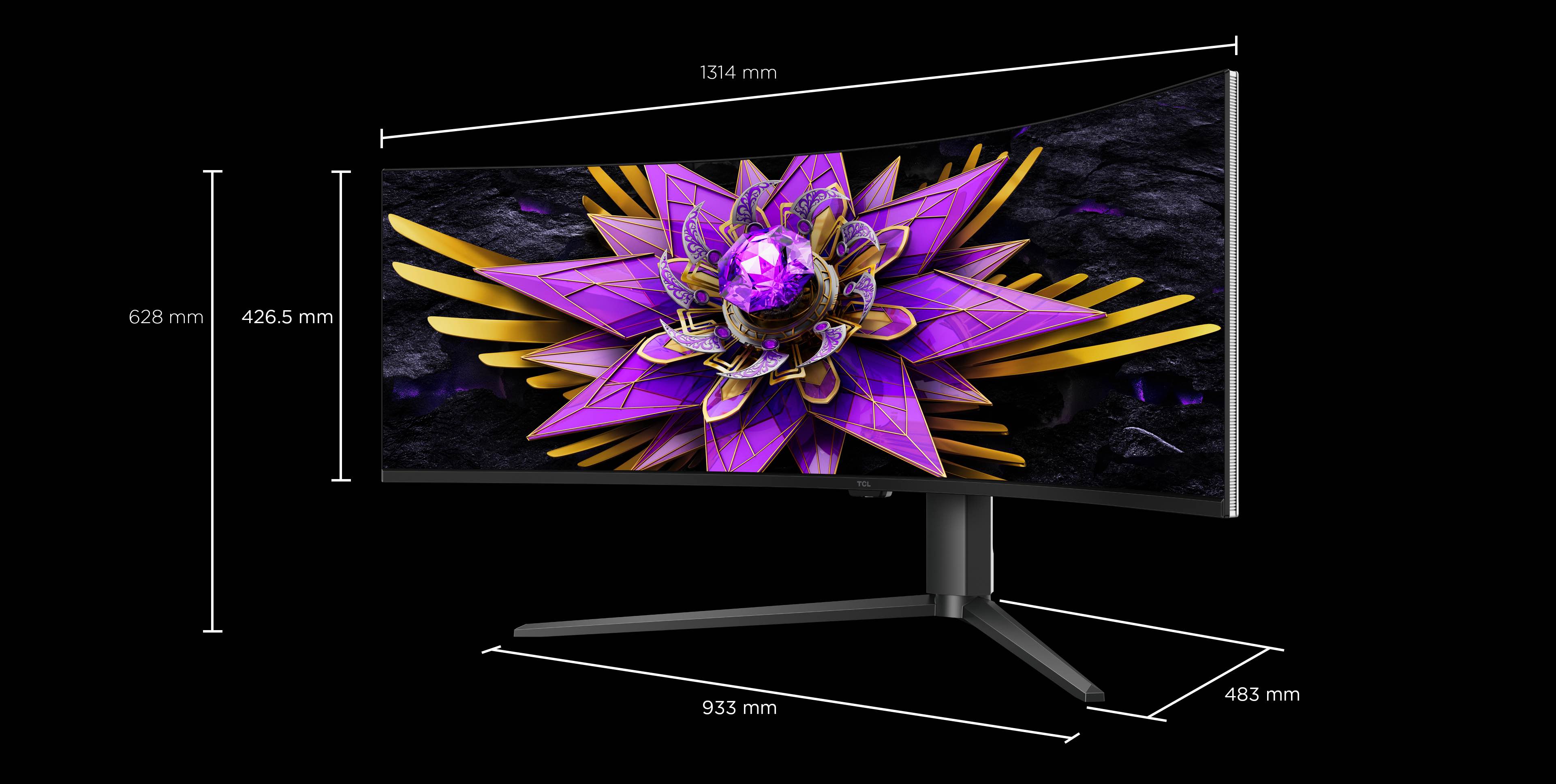 TCL 57R94 Monitor  Screen size