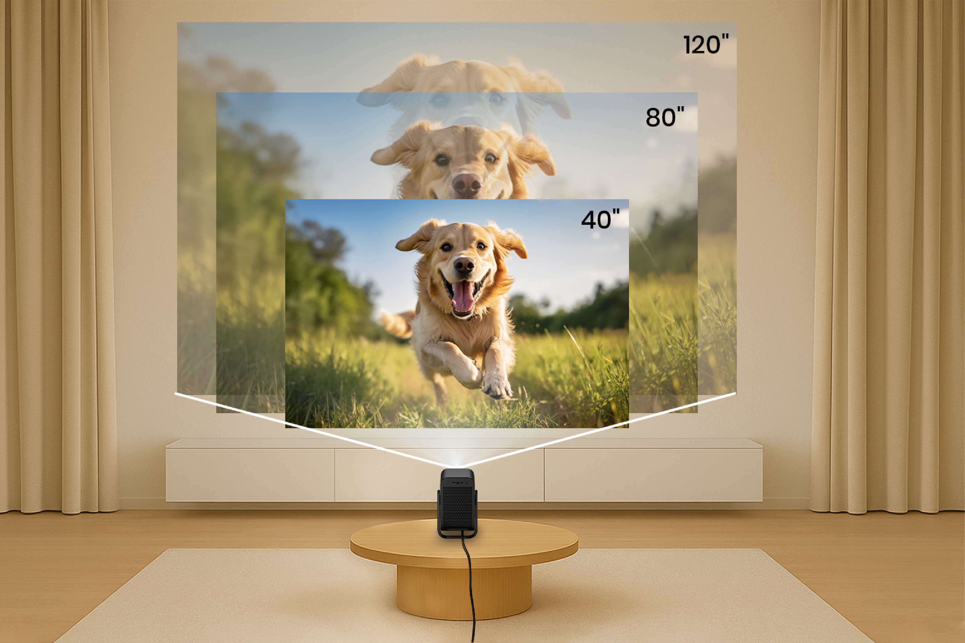 TCL Projector C1 From a 40-inch display to a 120-inch projection