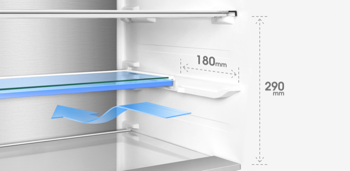 TCL C387BF Refrigerator Foldable and Reversible Glass Shelf