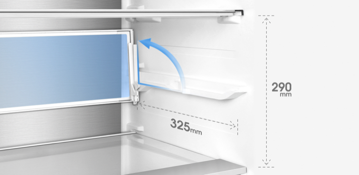 TCL C387BF Refrigerator Foldable and Reversible Glass Shelf