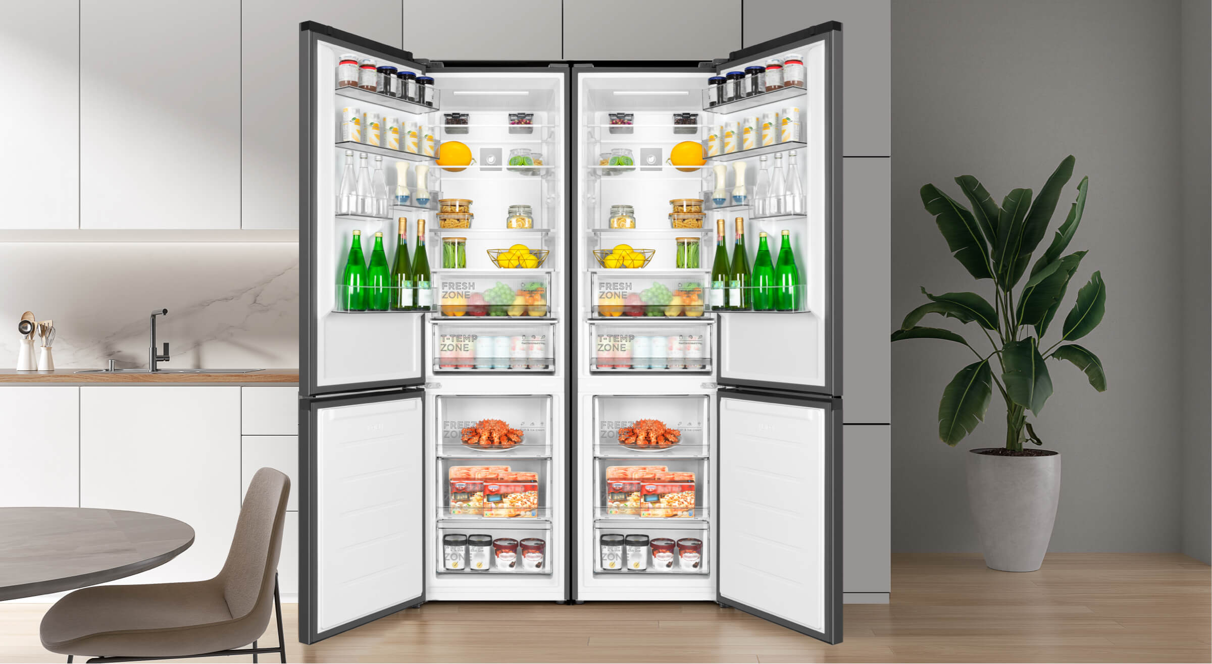 TCL C387BF(C) Free Built-In Refrigerator No Frost 