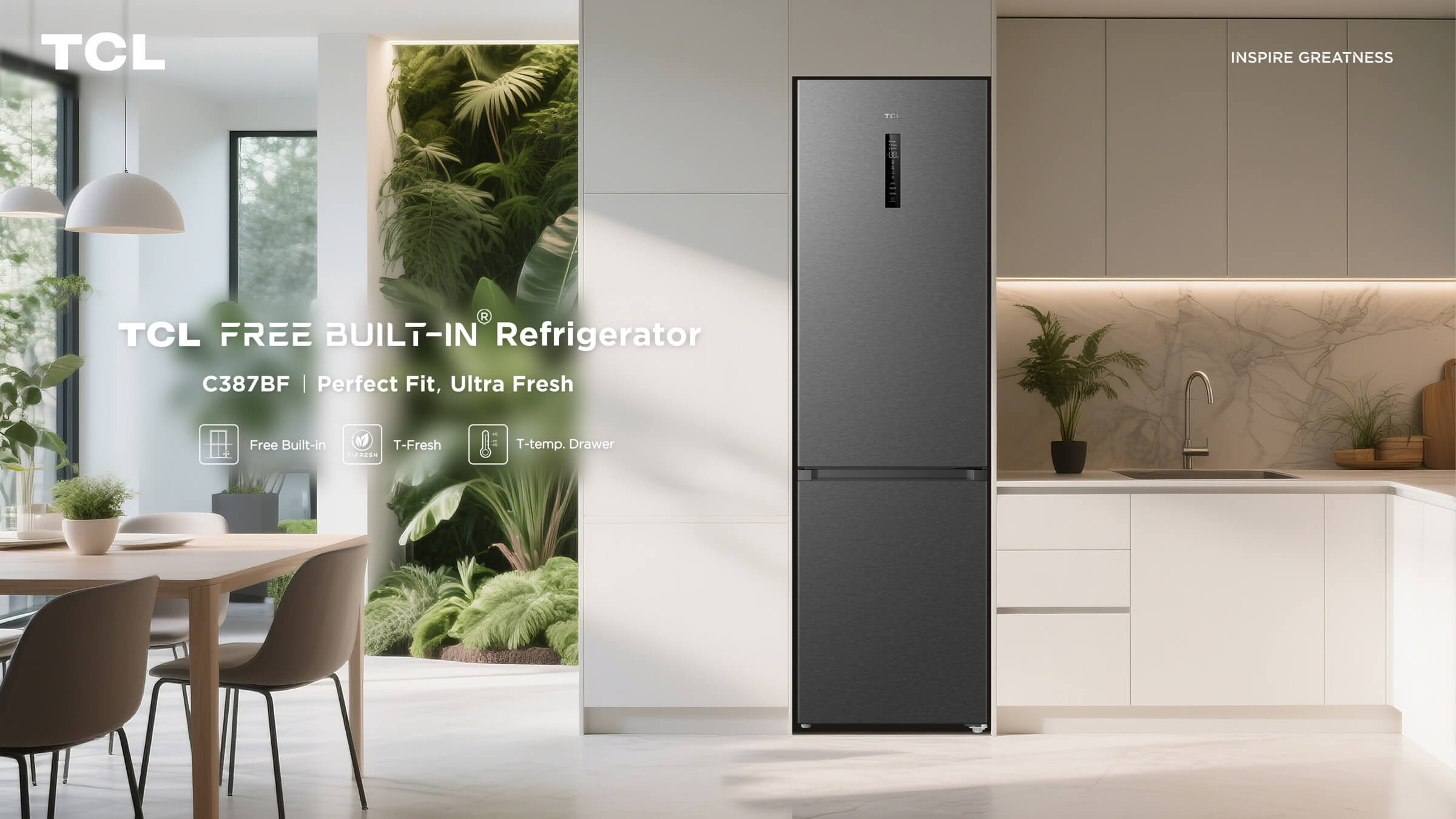 LETOU - ��Ͷ C387BF(C) Free Built-In Refrigerator No Frost 