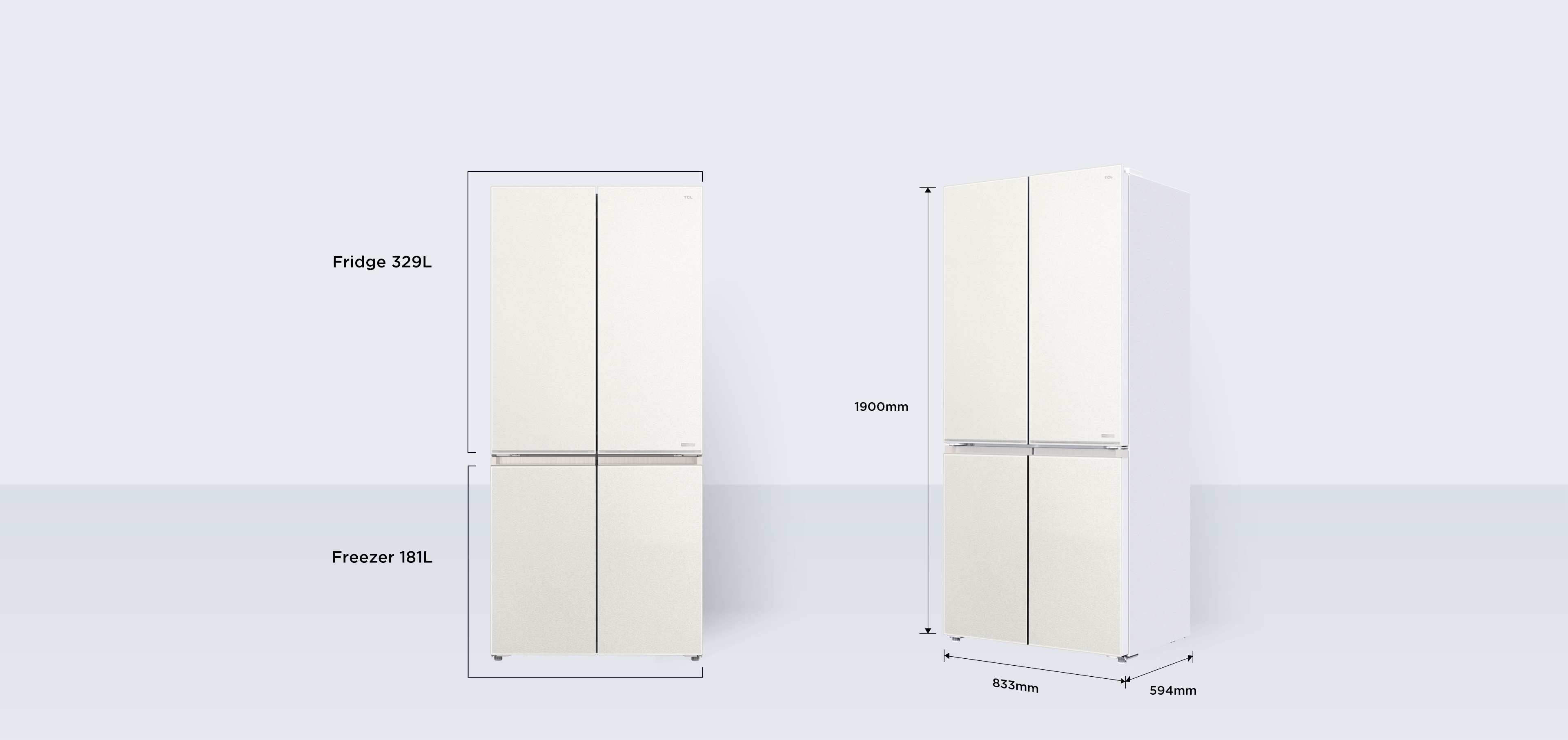 乐竟体育 Refrigerator C508CD Dimensions
