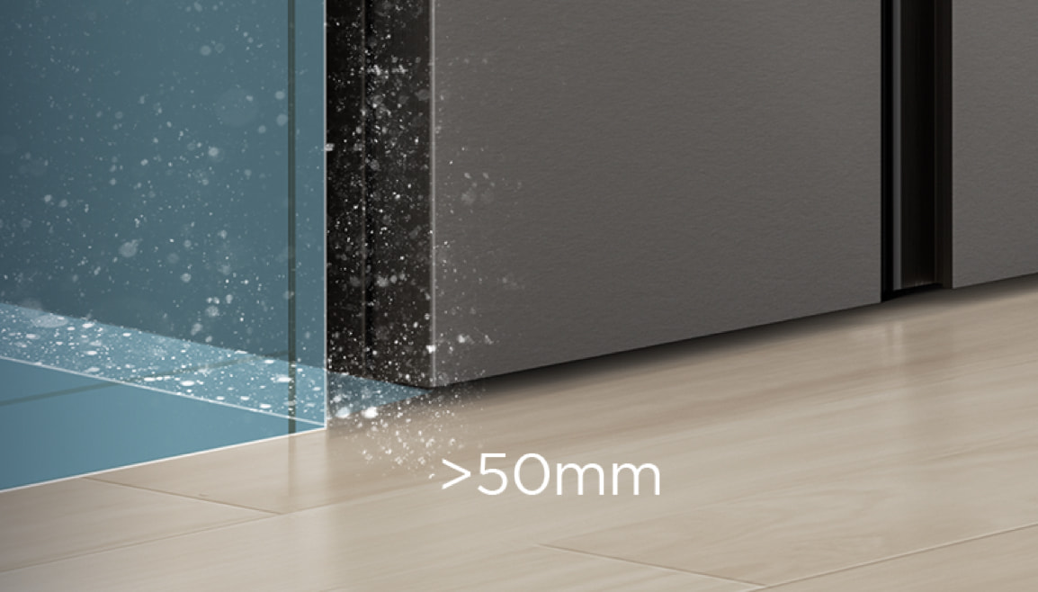 Conventional refrigerators Leaves a large gap