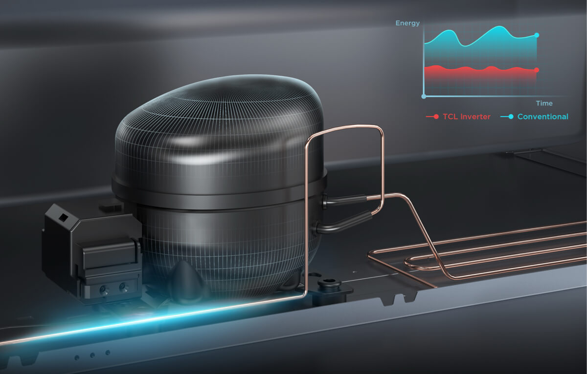 TCL P249TM Top Mount Refrigerator Eco Inverter