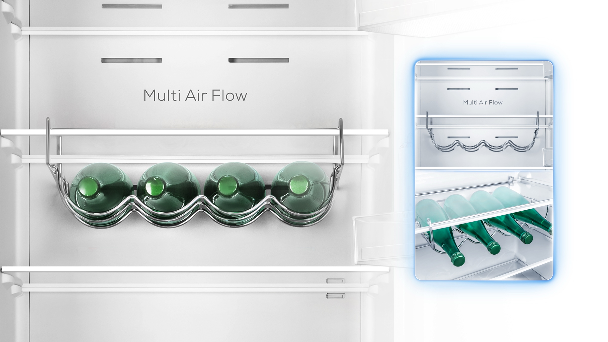 TCL Refrigerator P350BF Dedicated Bottle Storage for More Free Shelf Space