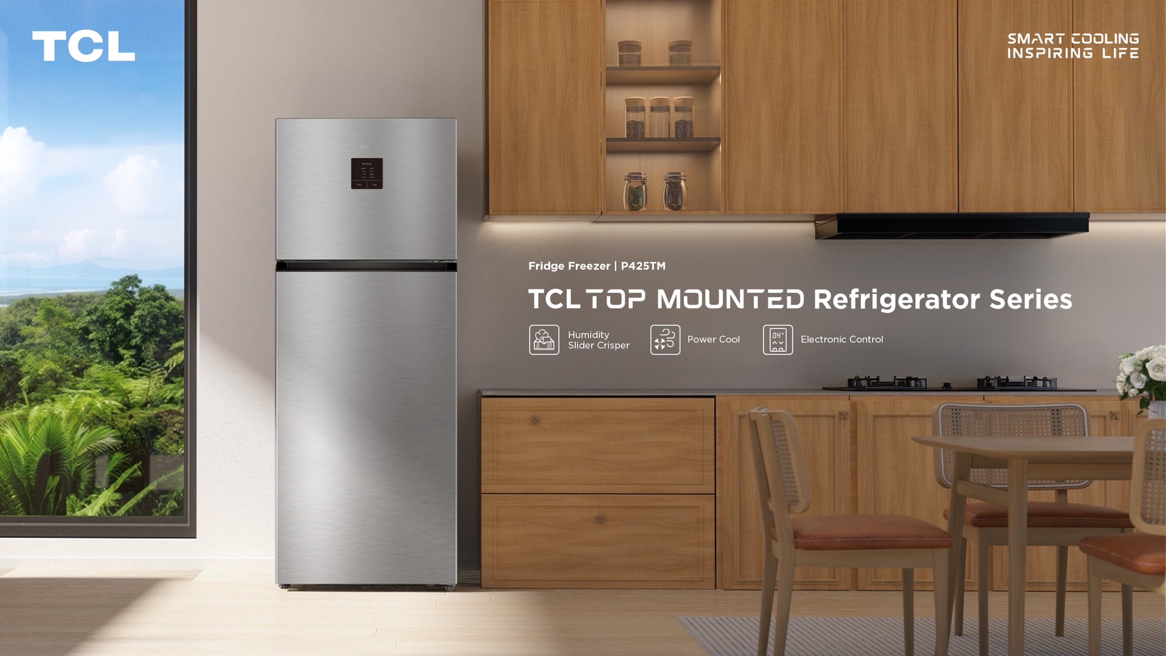 TCL P425TM Top Mount Refrigerator