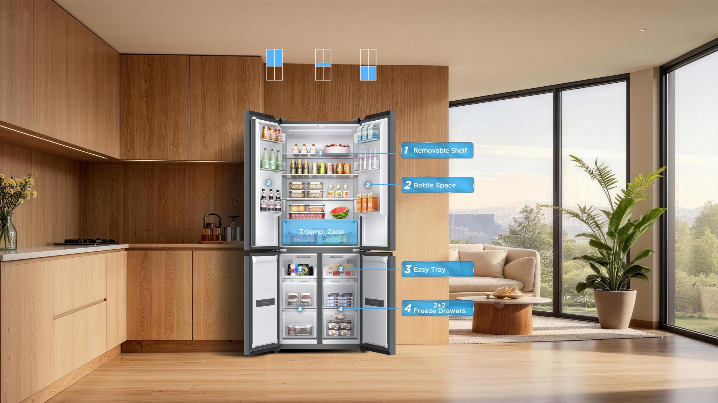 乐竟体育 Refrigerator P350BF 350L total efficient volume