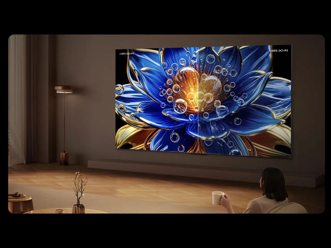 Quantum dot technology renders over a billion colors and delivers up to 93% DCI-P3