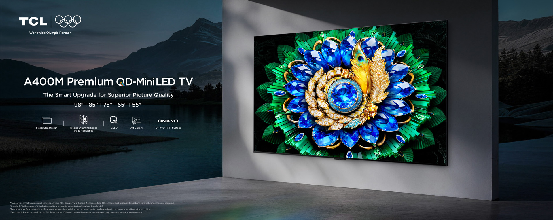 TCL A400M Premium QD-MiniLED TV Key Visual