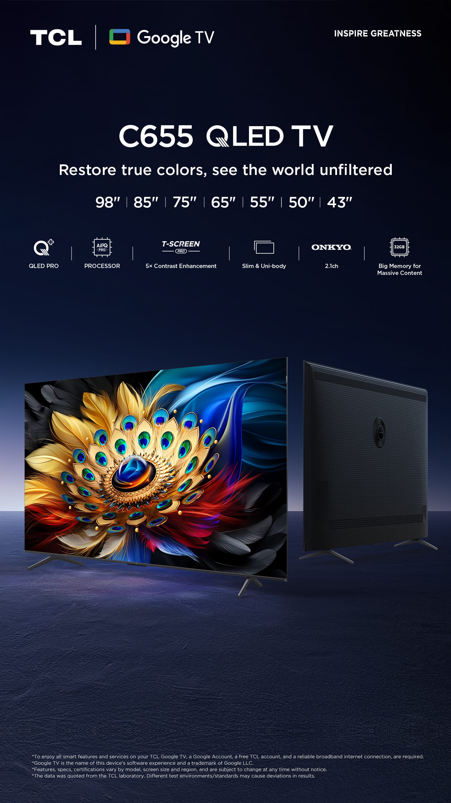 TCL C655（2024年製）50インチ TCL C655 QLED TV | TCL India