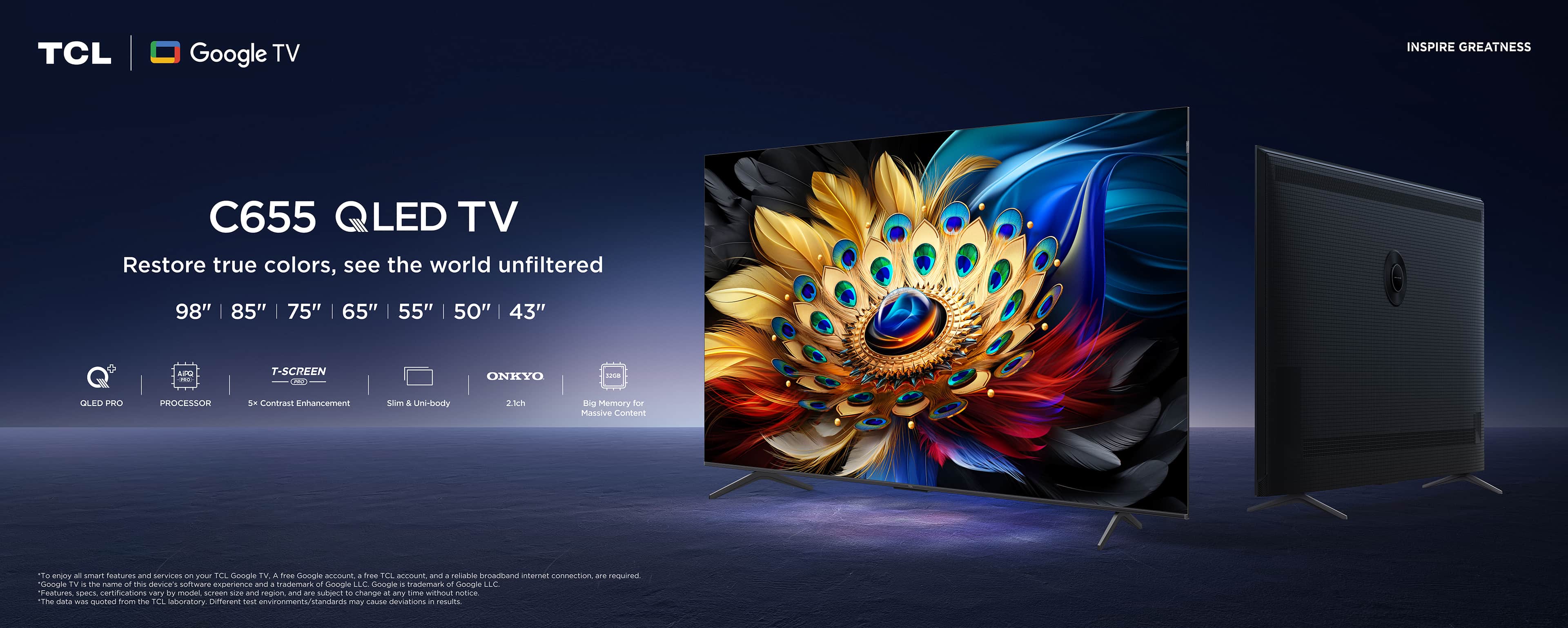 Top banner of  C655 QLED TV 