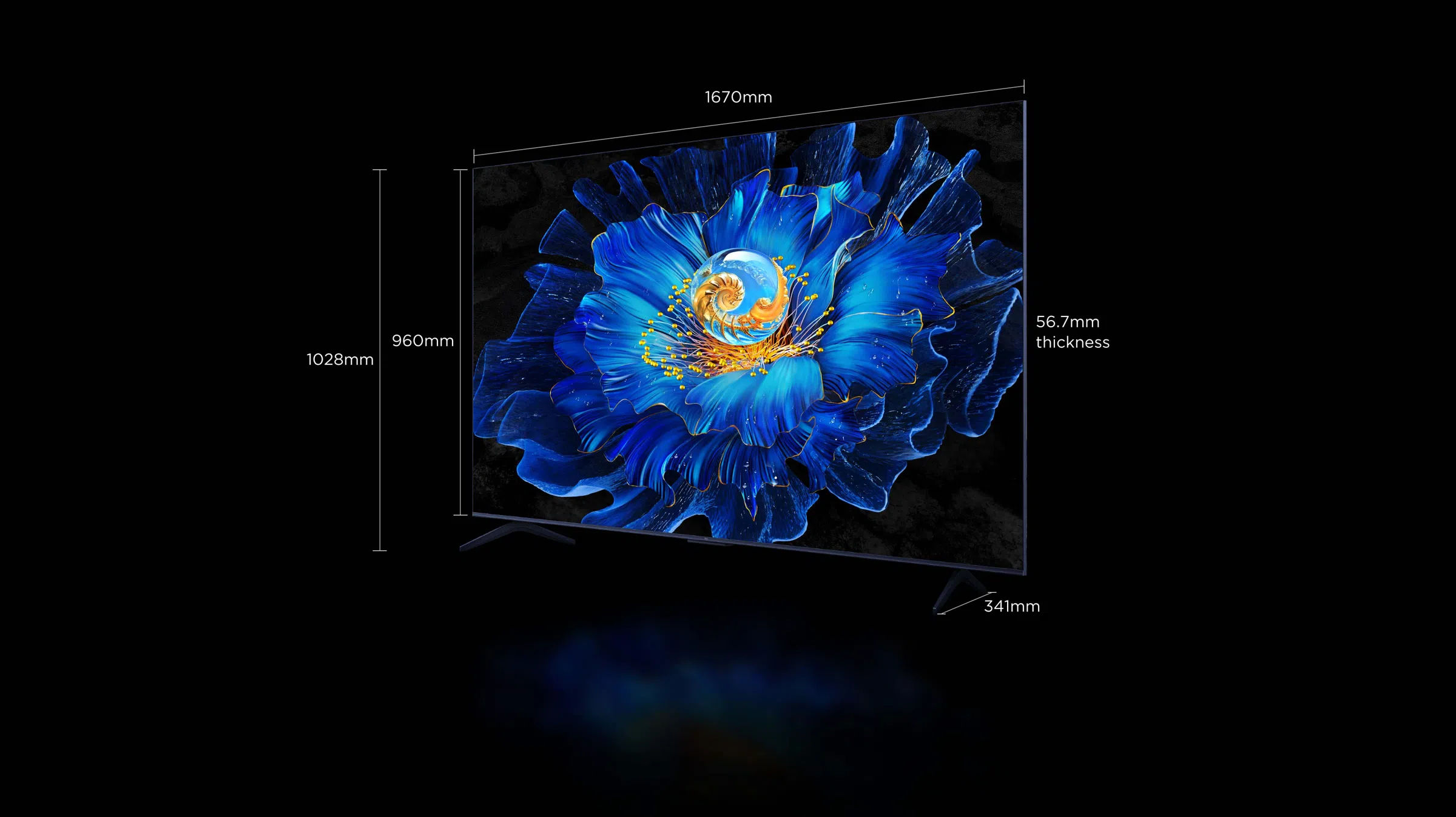 TCL 75 inch C6KS TV screen size