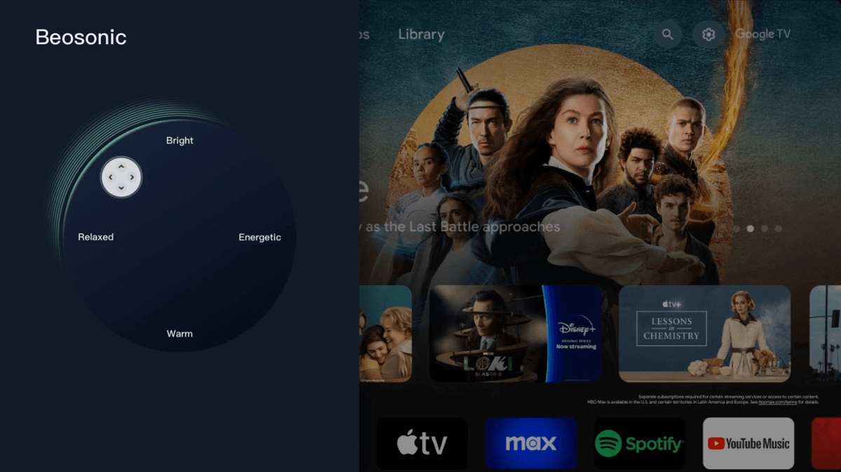 With Beosonic feature have the perfect soundscape
