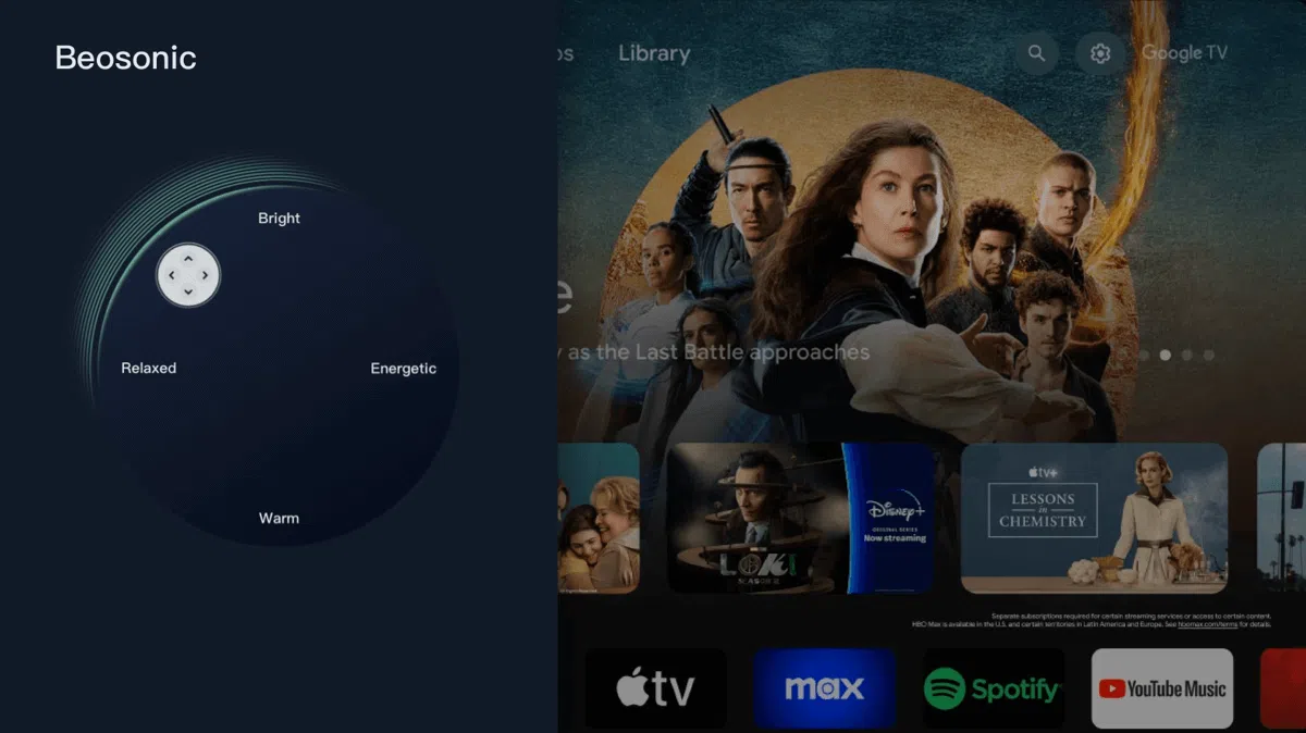With Beosonic feature have the perfect soundscape