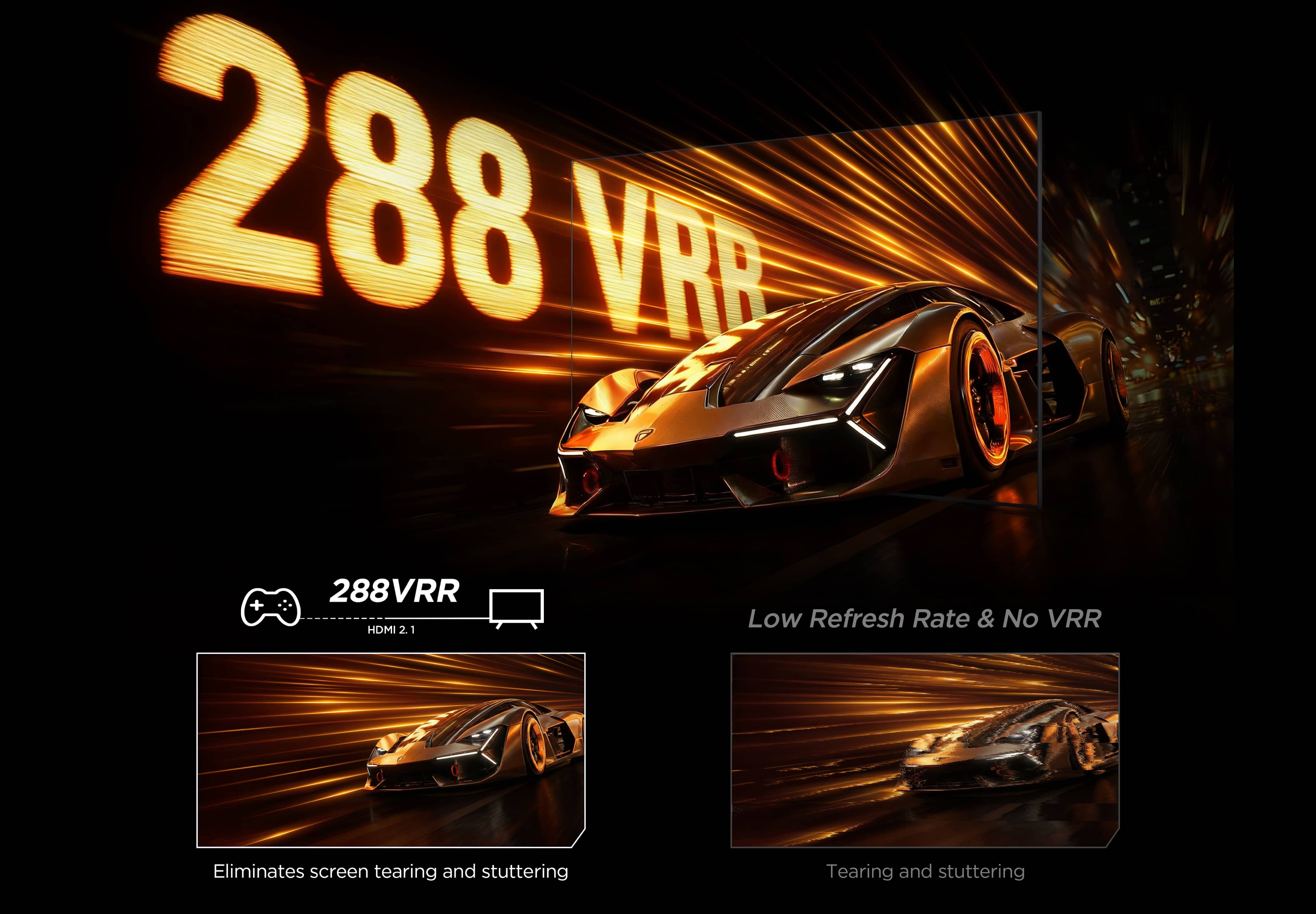 TCL C7L connecté à une source HDMI 288 Hz