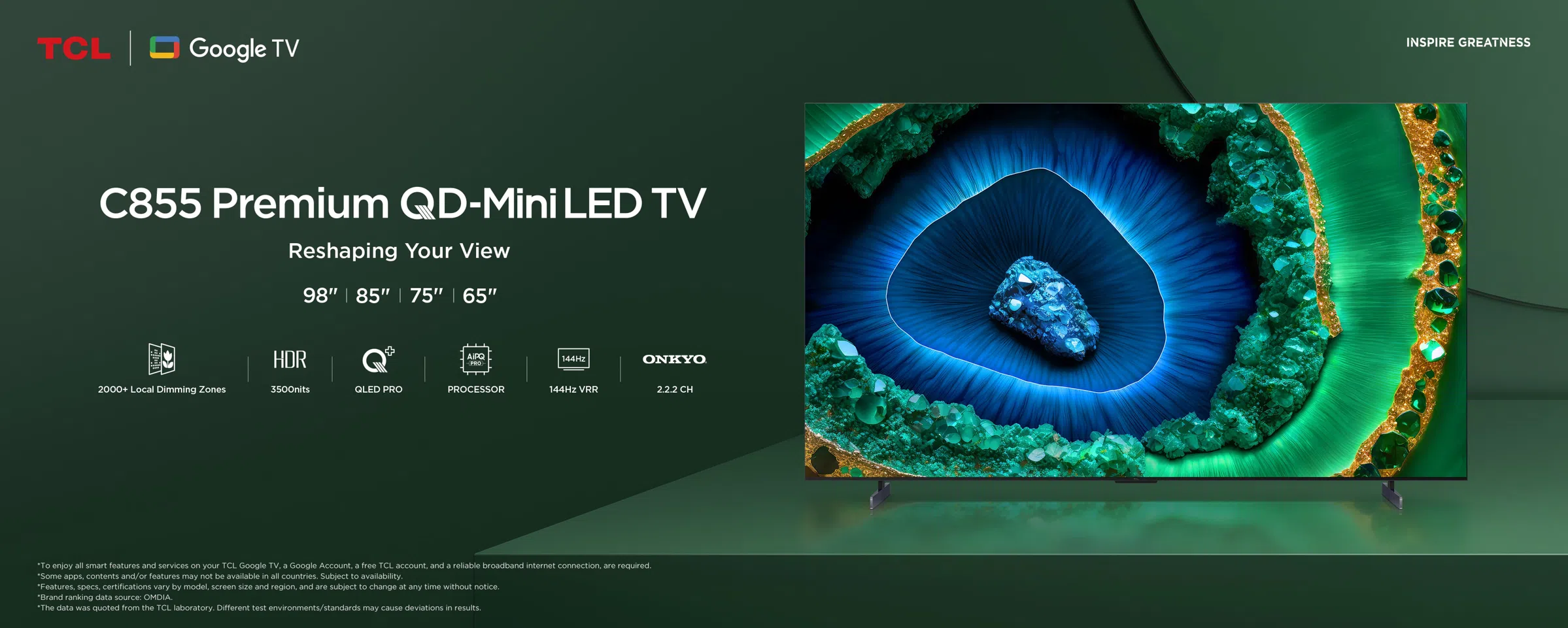 Верхній банер телевізора C855 Premium QD-Mini LED 4K