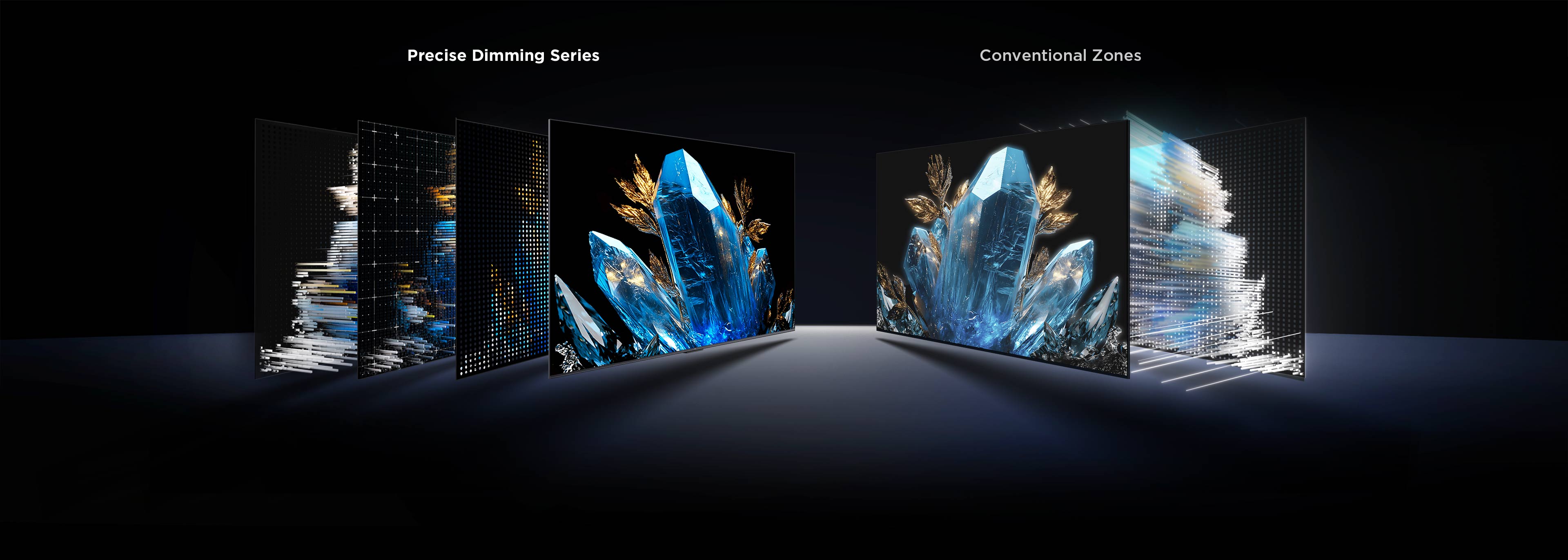 L'écran TCL QLED est doté d'un matériau Quantum Crystal coloré amélioré.