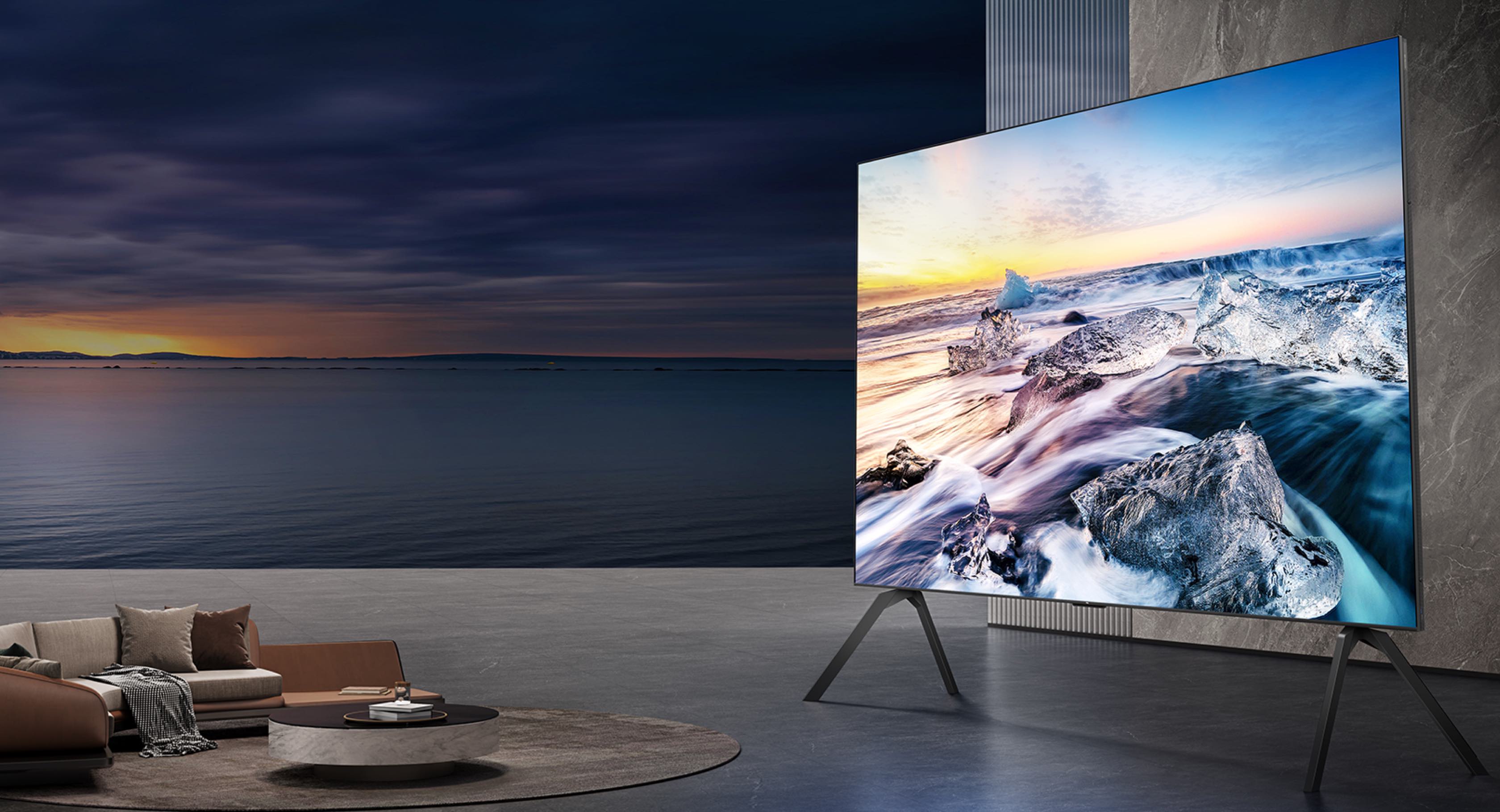 TCL RM9L RGB-Mini LED TV - Placed on a TV Stand