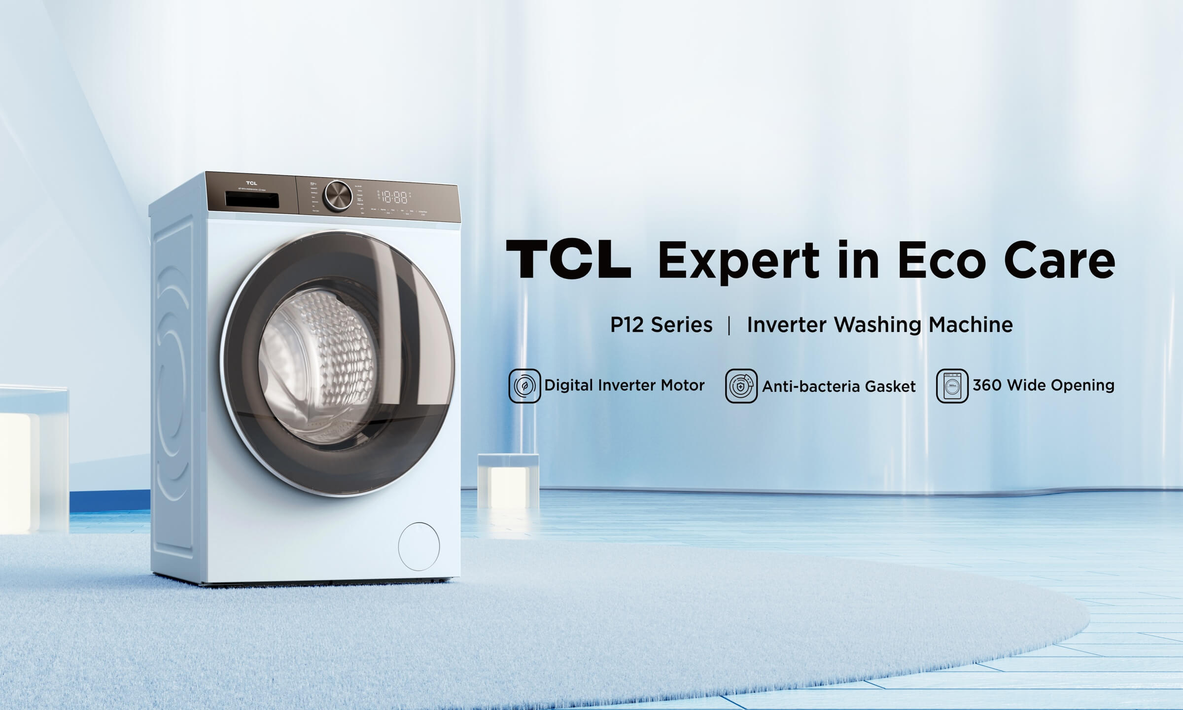 TCL Washing Machine P12FLWFront Loading Washer P12TCL Global