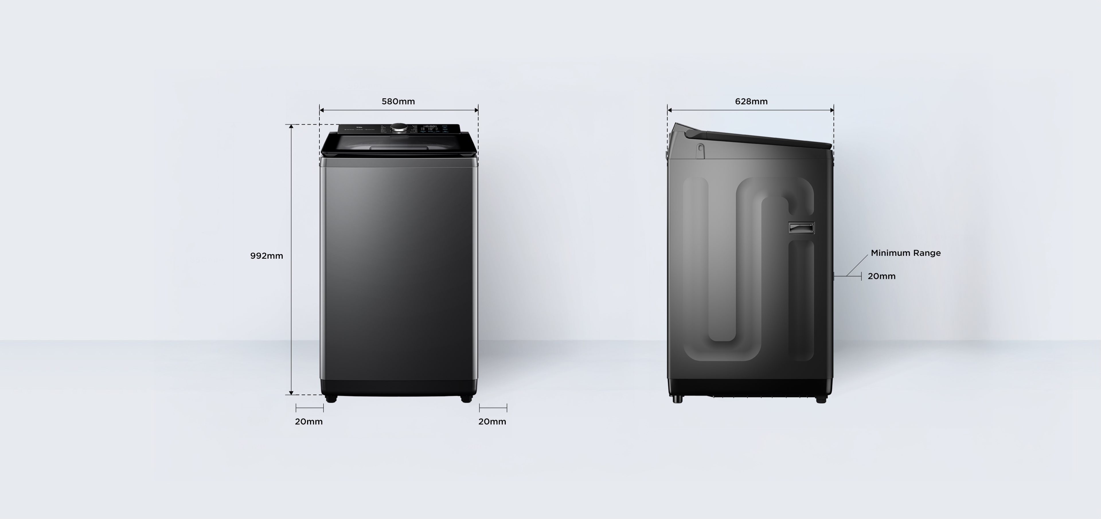 TCL P660 Washer Net Dimension 