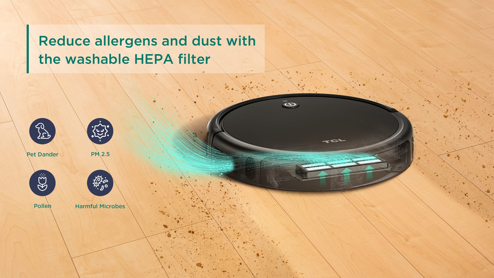 Capture Allergens with HEPA filter