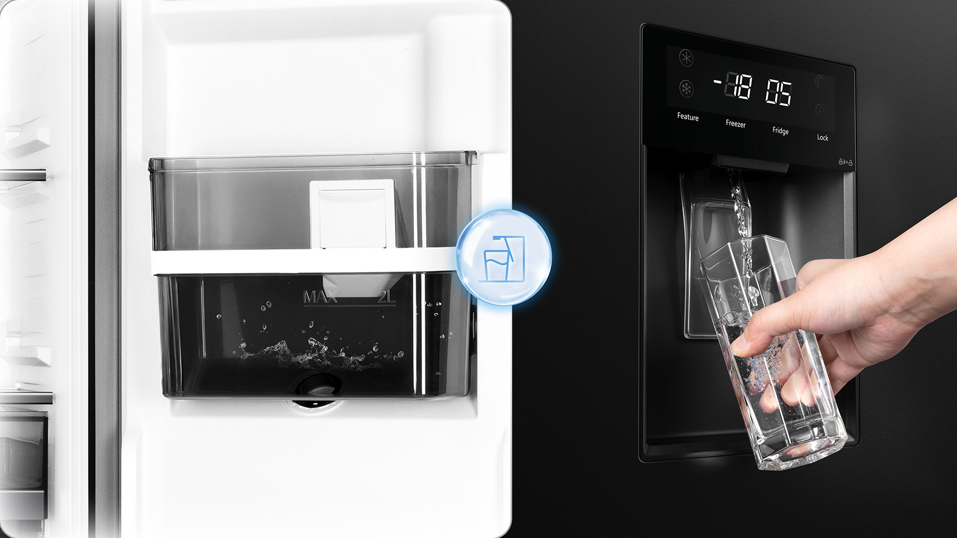 Instant Refreshment with Built-In Water Dispenser