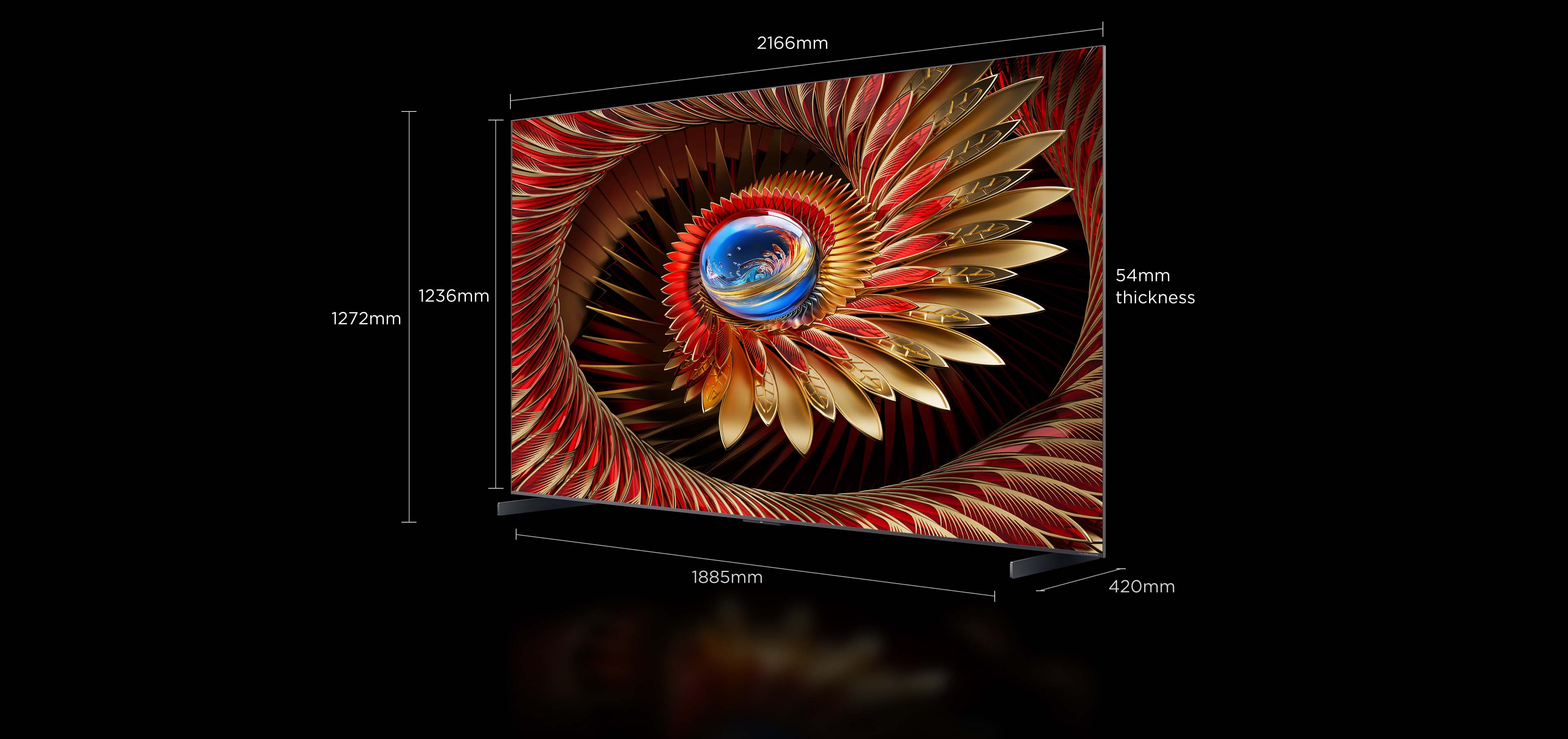 TCLTV C7K Premium QD-MiniLED TV Screen Size