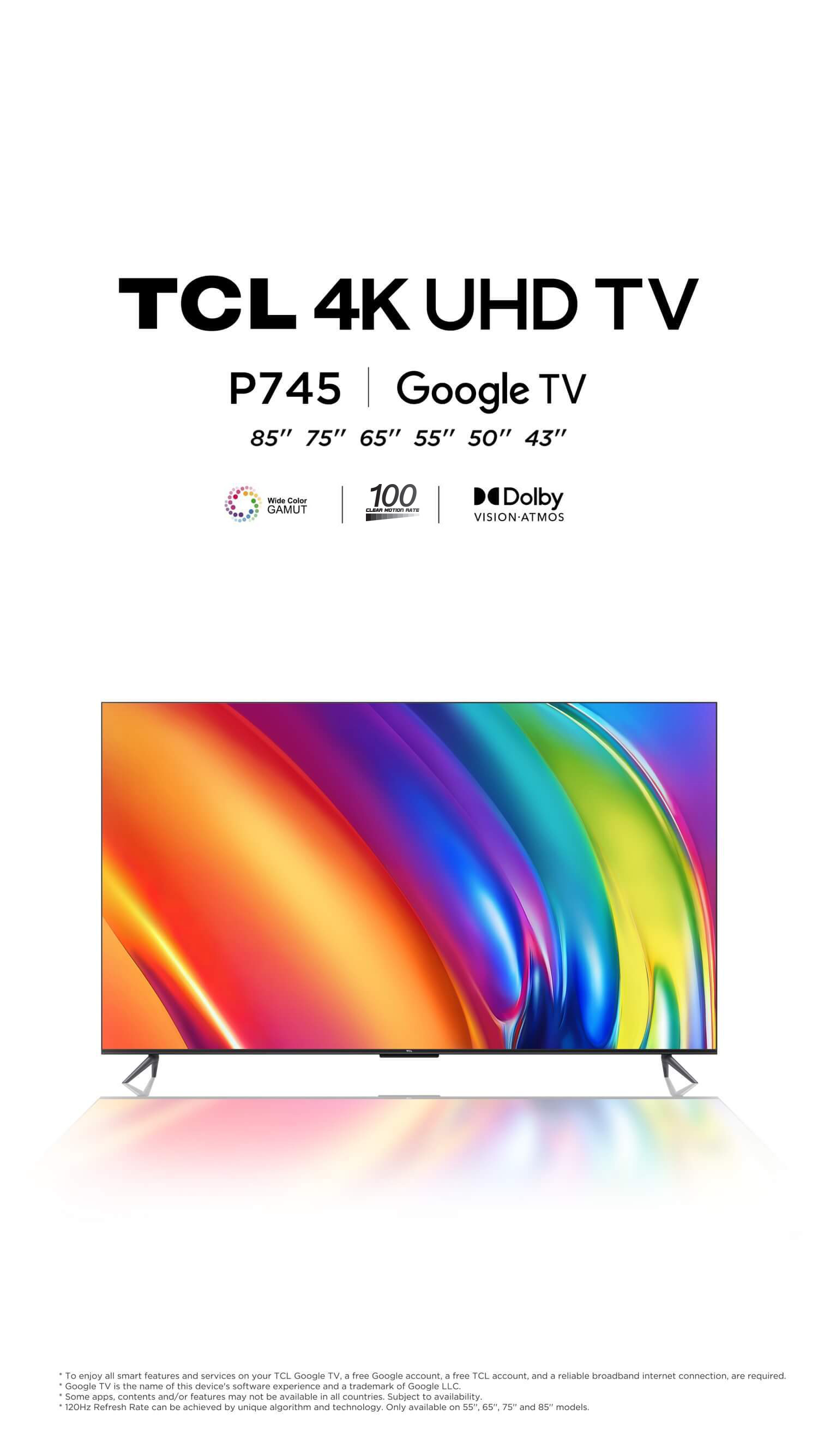 TCL TV P745- 4K UHD TV with Game Master