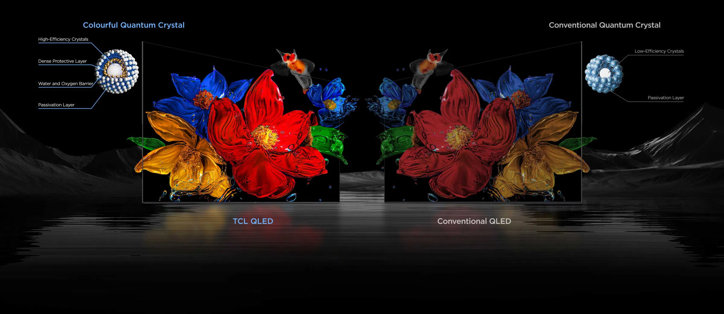 乐竟体育 QLED features an upgraded Colorful Quantum Crystal material