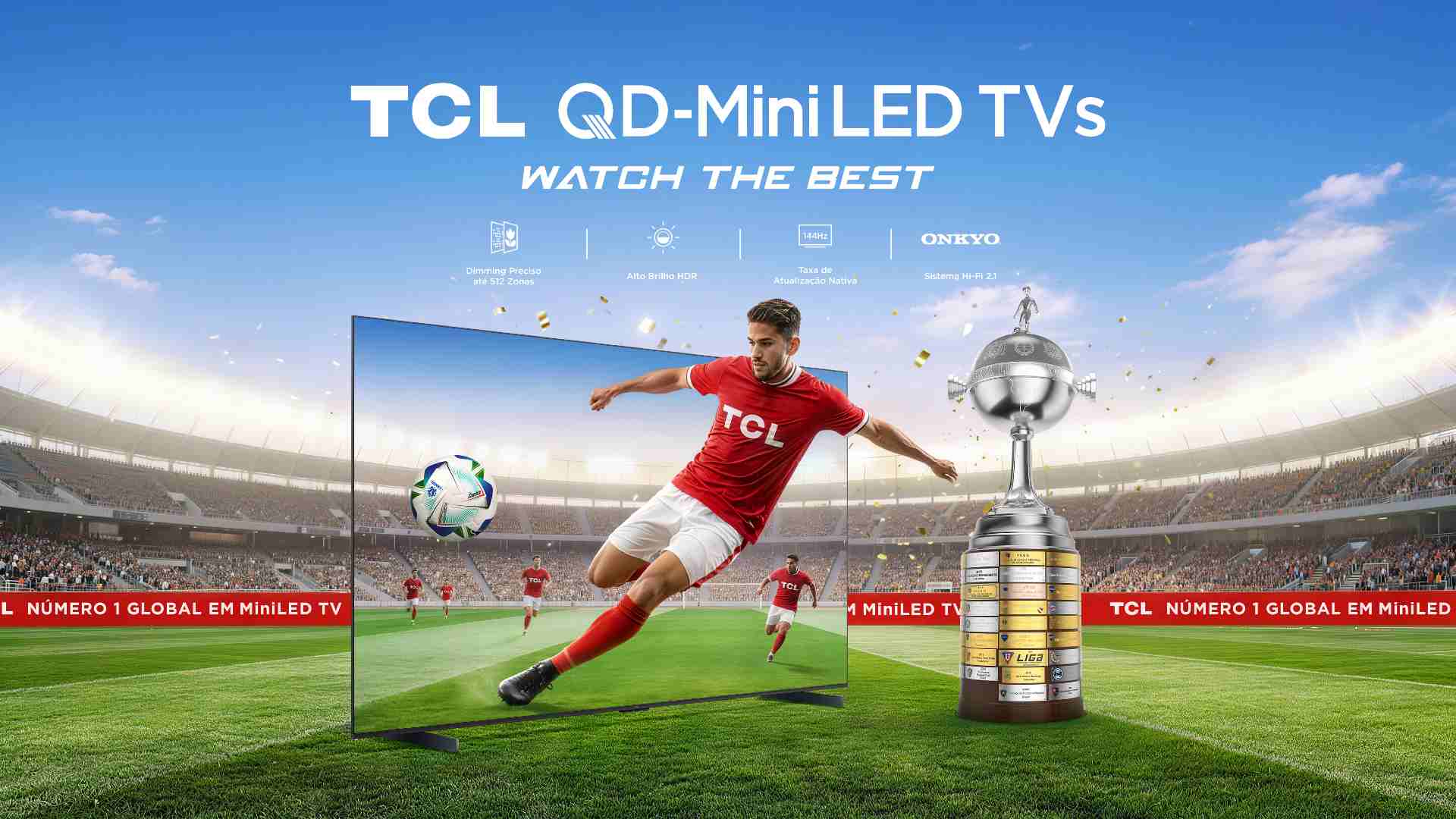 TVs QD-Mini LED ganham protagonismo com qualidade de imagem premium para acompanhar o futebol