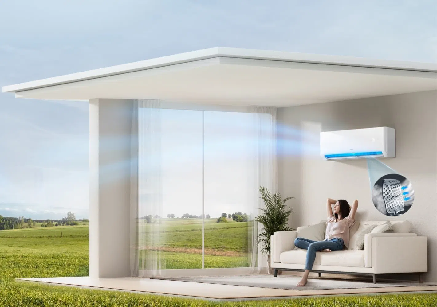 Gentle Breeze Cooling without Direct Wind