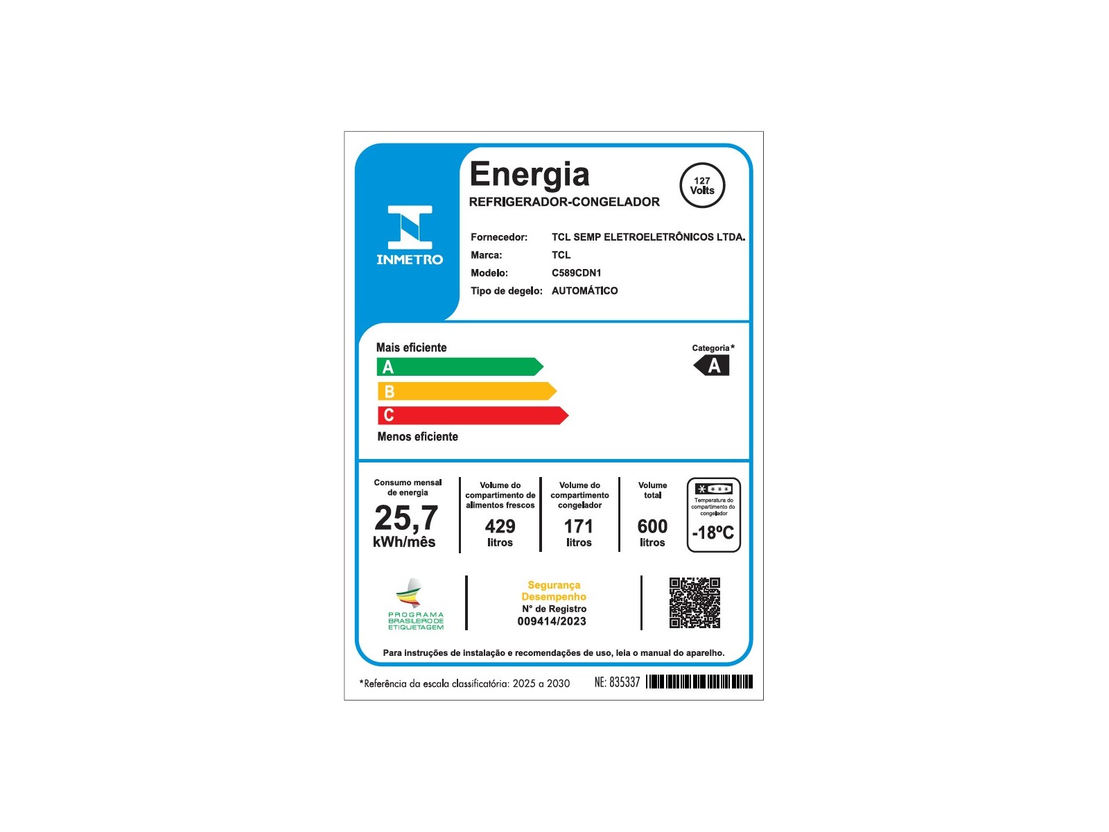 Refrigrator-C589 Geladeira Multidoor C589CDN1 | TCL Brazil / Português