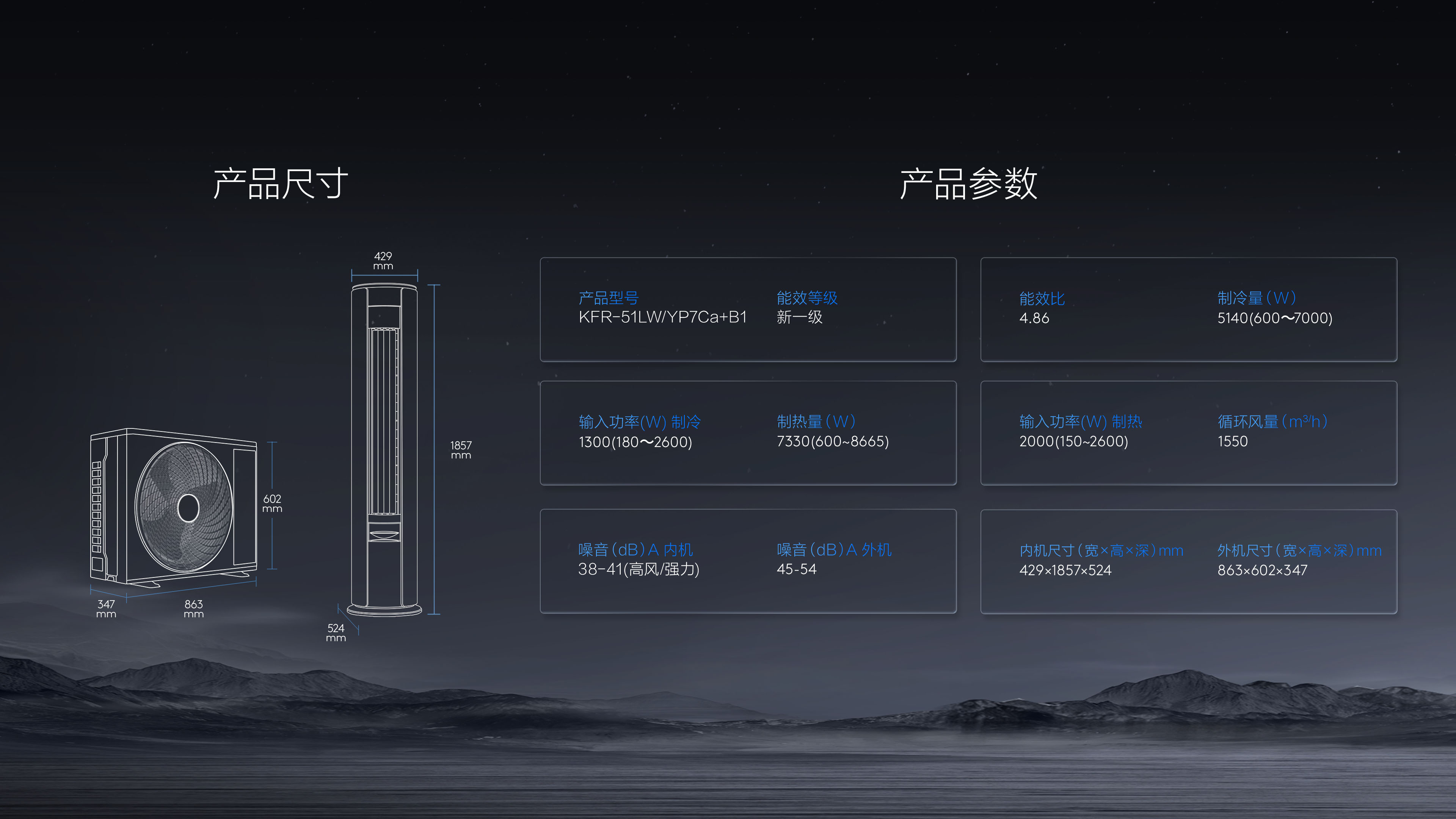 TCL3匹新风空调柜机-小蓝翼P7产品参数