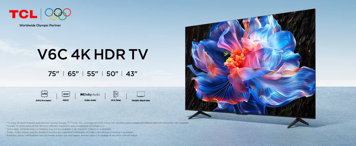 TCL 75V6C 75インチ 4K液晶テレビ TCL 75V6C 75インチ 4K液晶テレビ TCL V6C-4K HDR TV-55/65/75 Inch