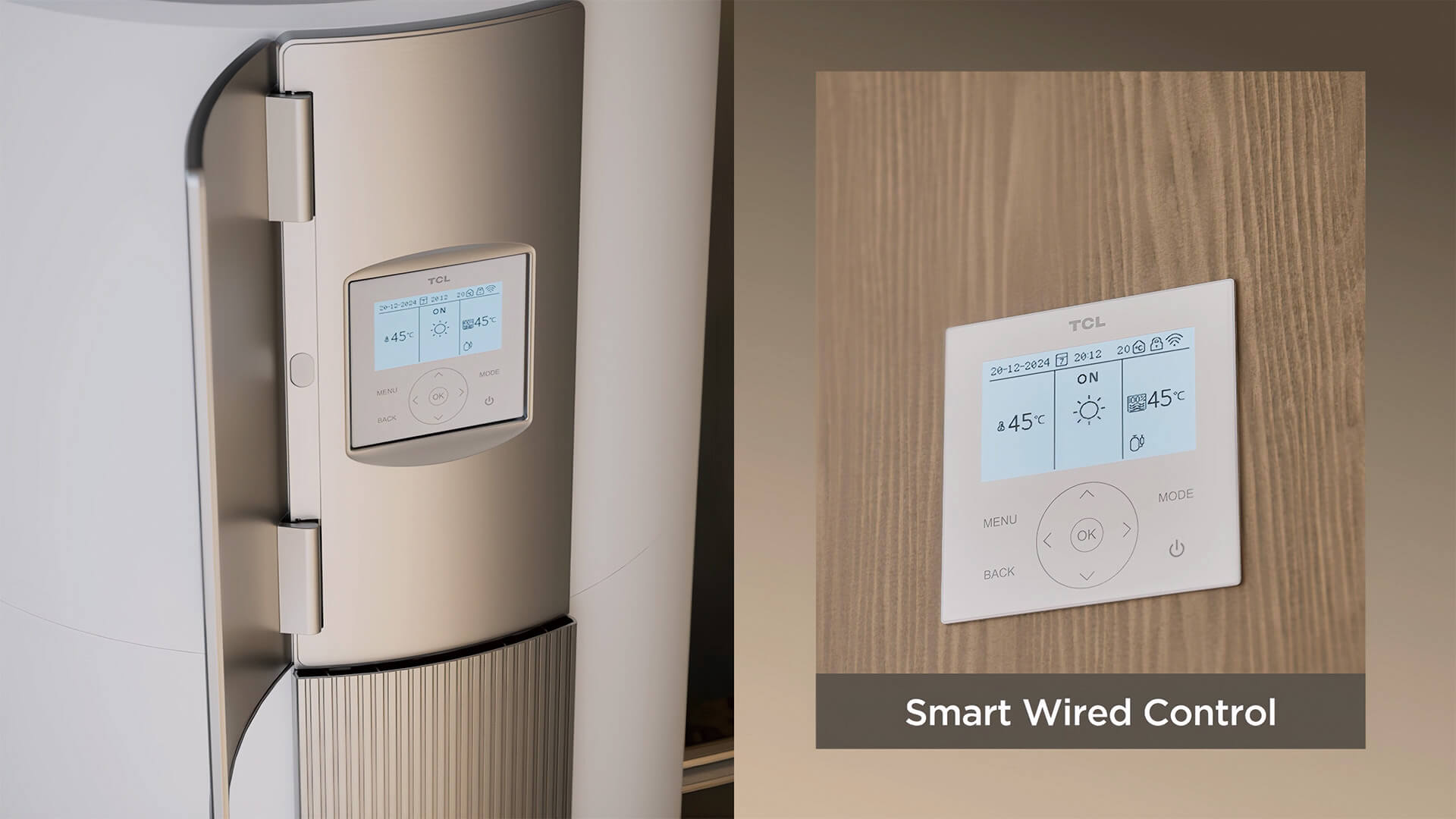 TCL R290 water heater with wired controller installation