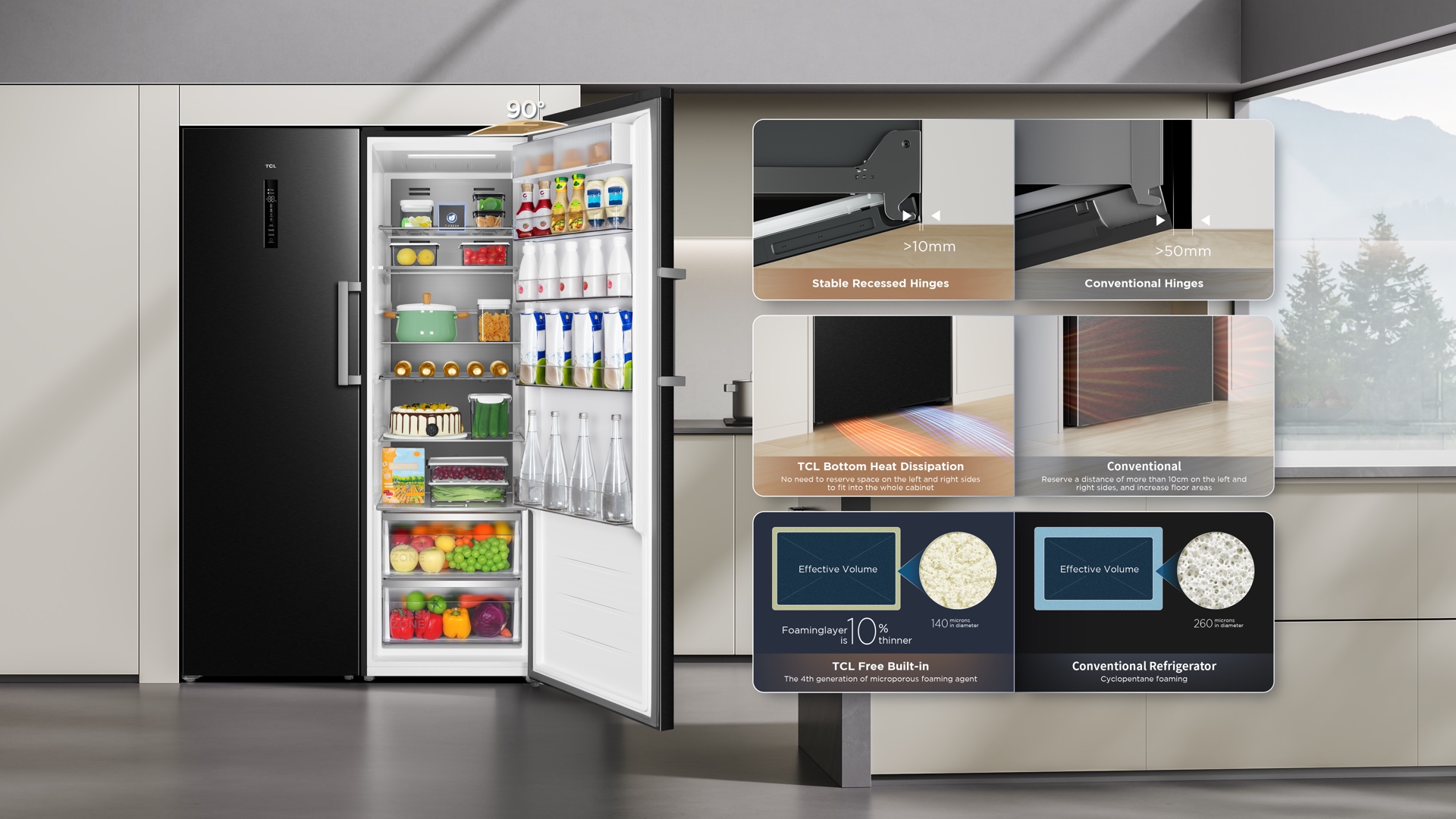 乐竟体育  refrigerator adapts to any kitchen decoration