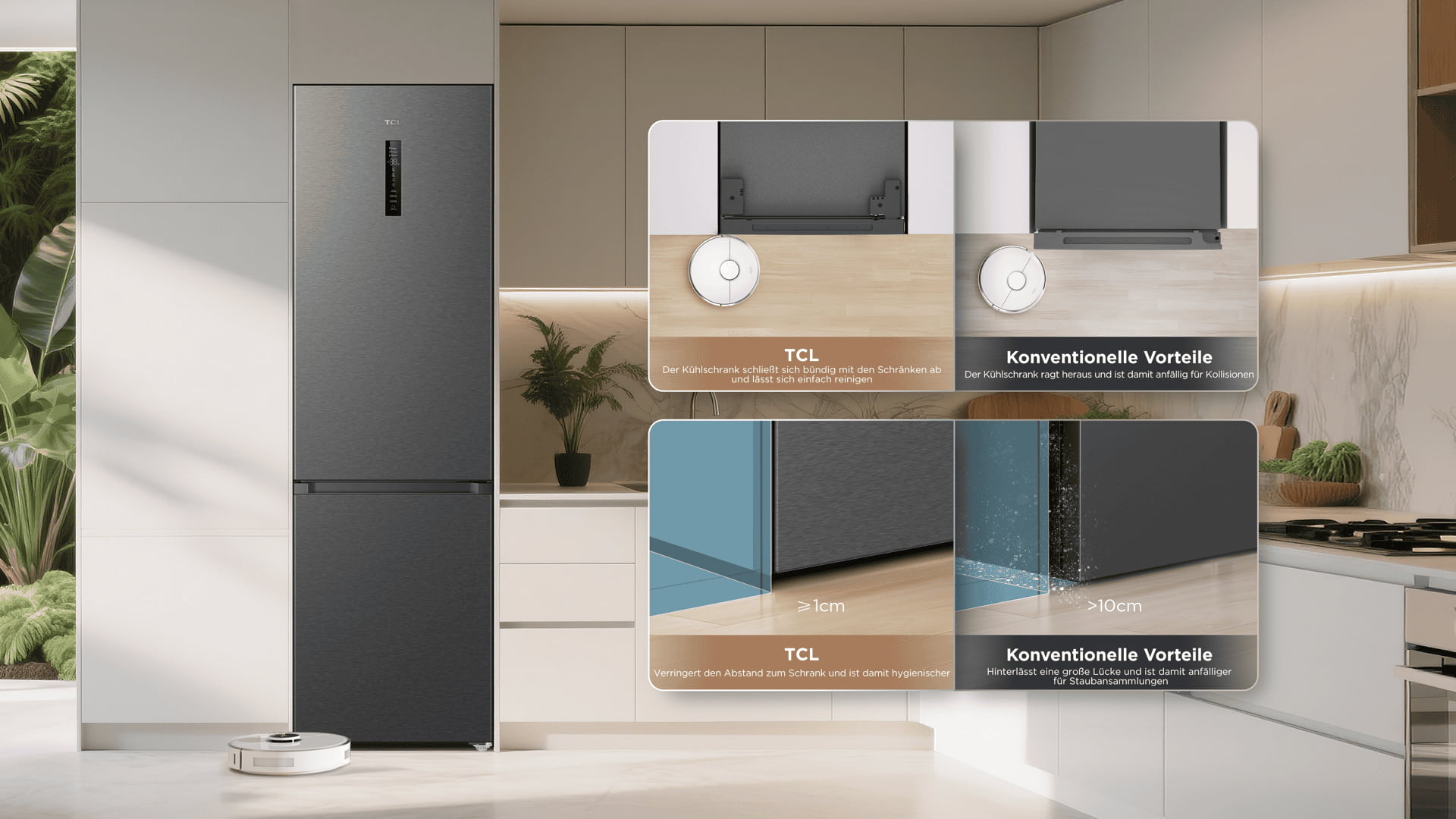 TCL RC382BXC0 refrigerator adapts to any kitchen decoration