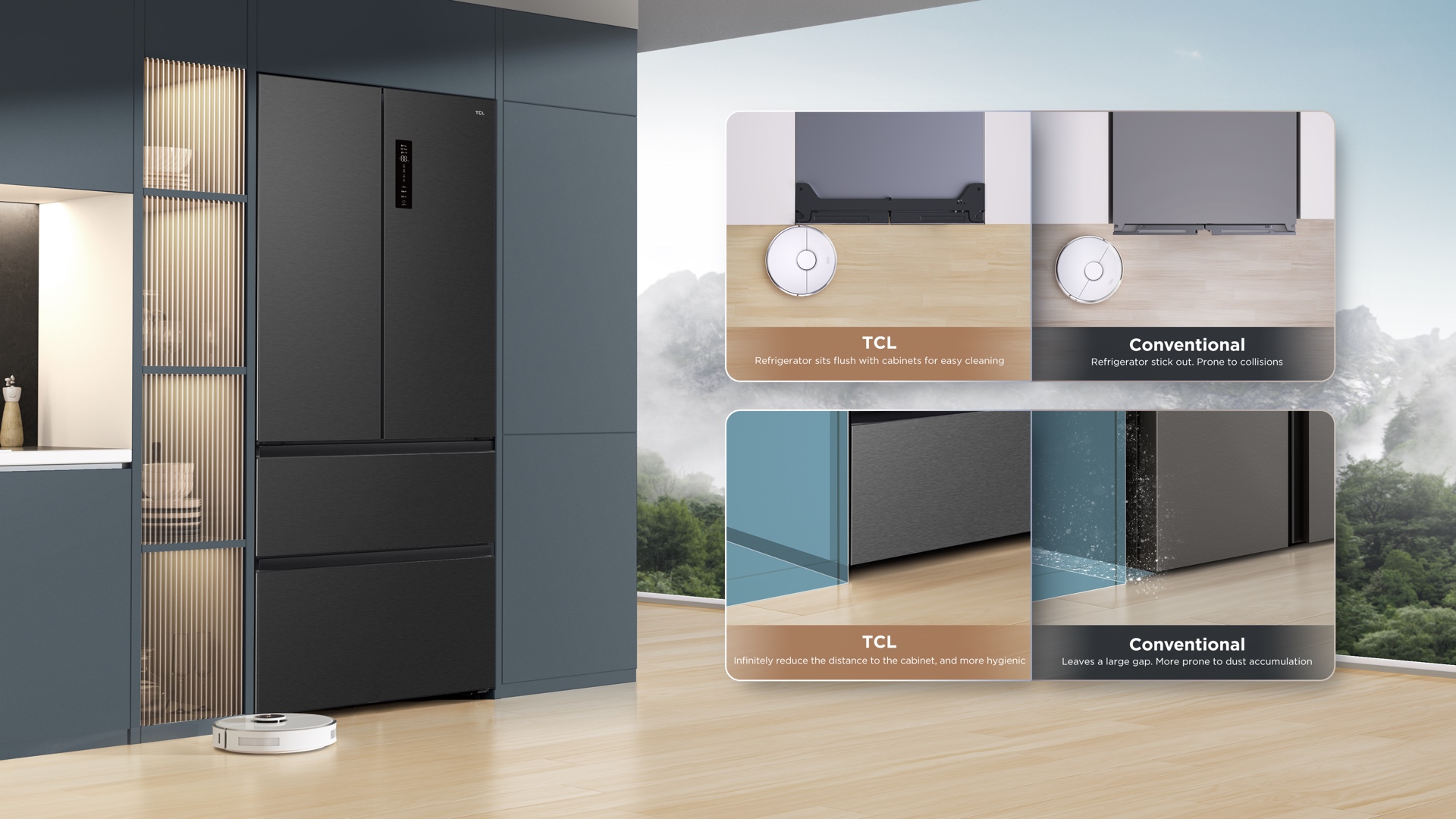 乐竟体育 RC532FBE0 refrigerator adapts to any kitchen decoration