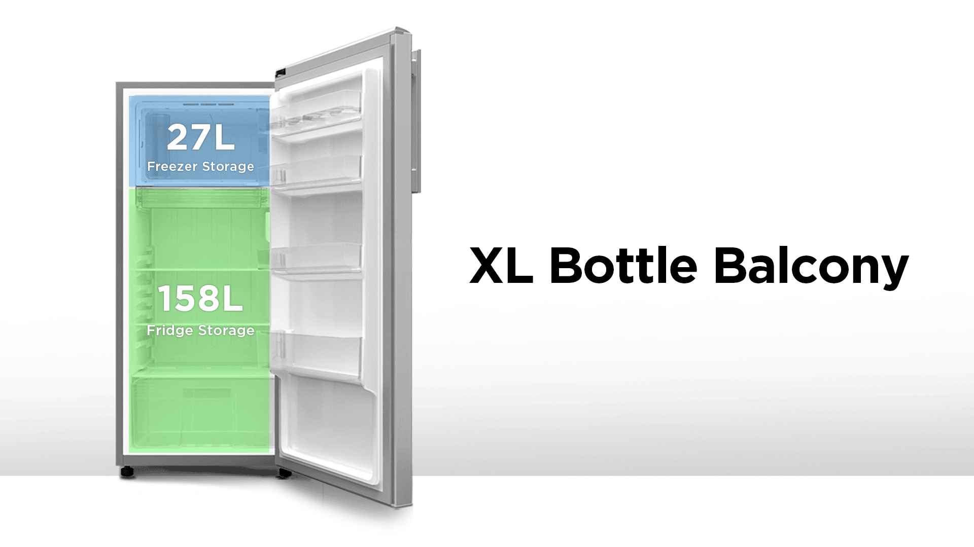 TCL RF185DLE0 Refrigerator has large-capacity  door bottle