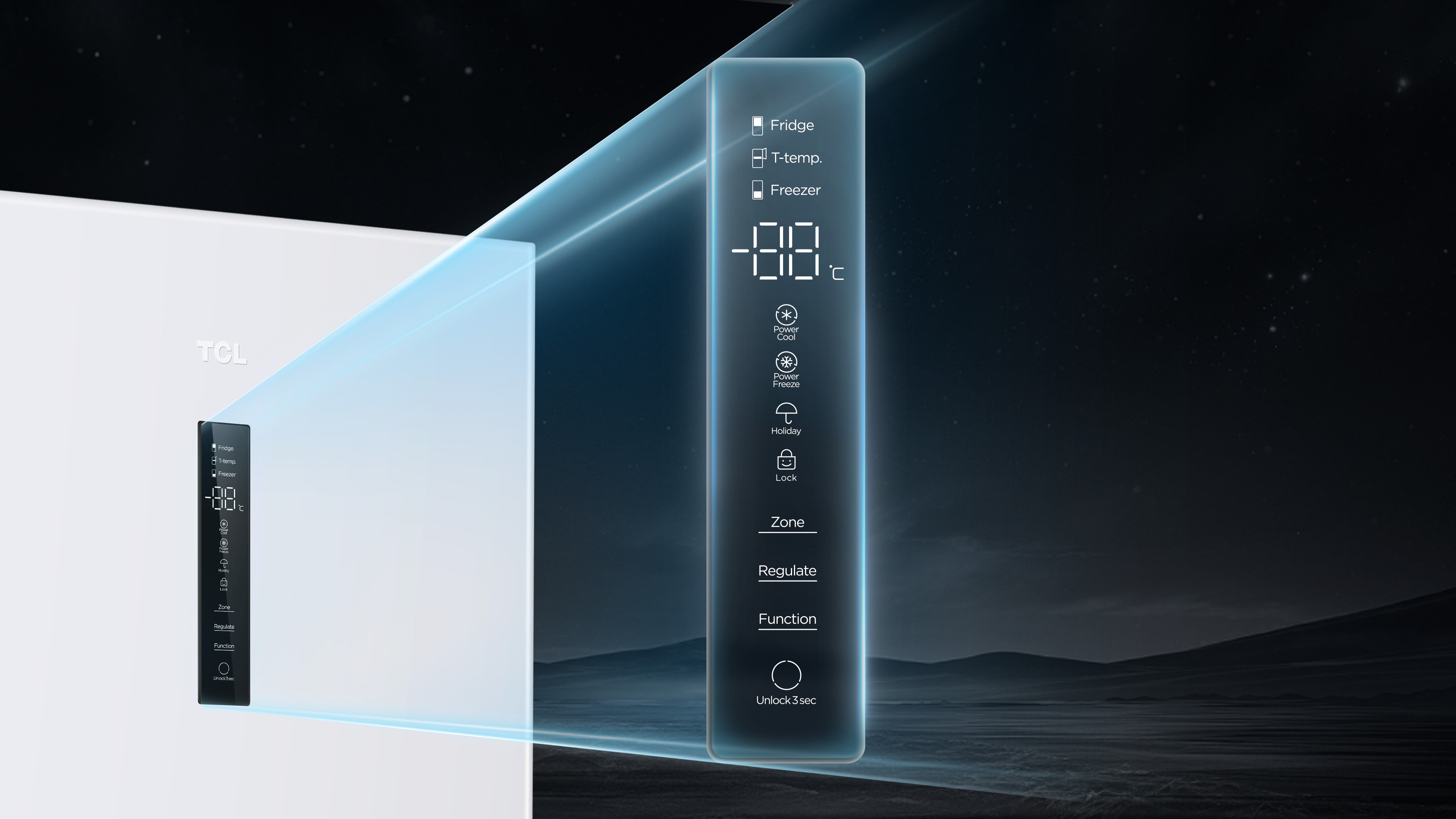 TCL fridge can temperature accuracy and consumption optimisation
